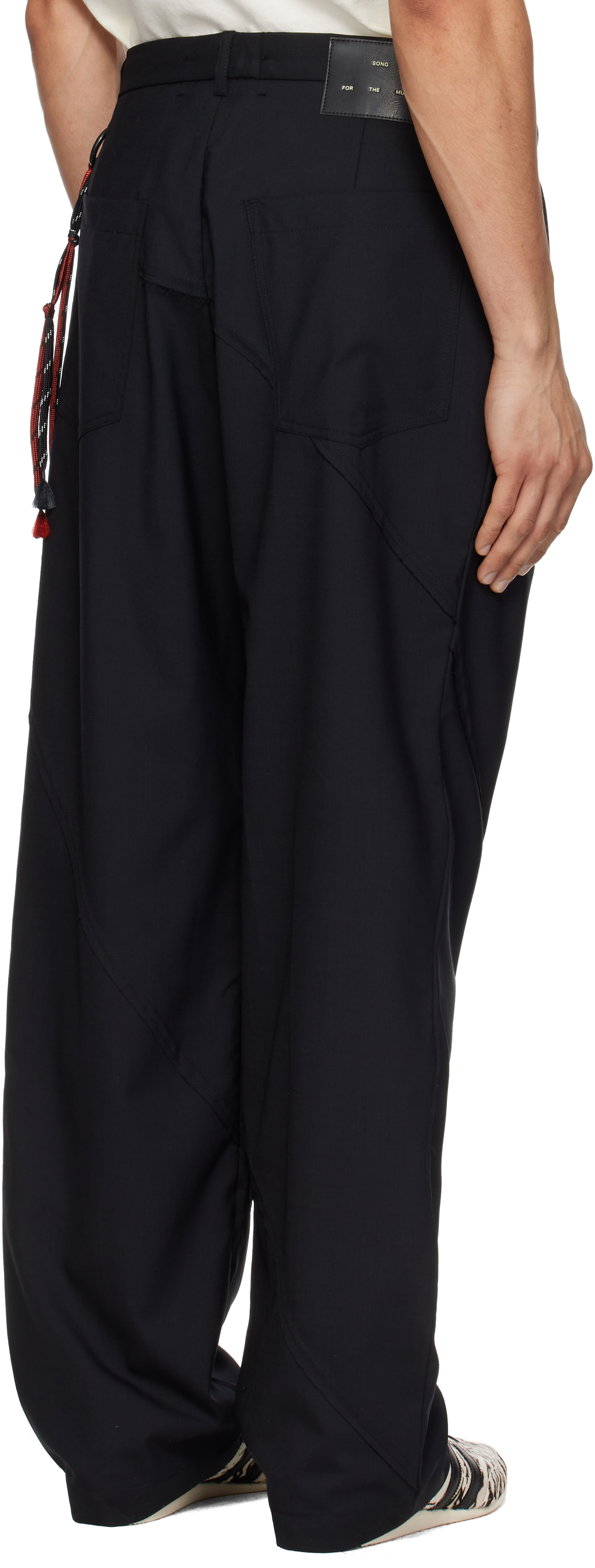 Song for the Mute: Black Slash Loose Pleated Trousers | SSENSE
