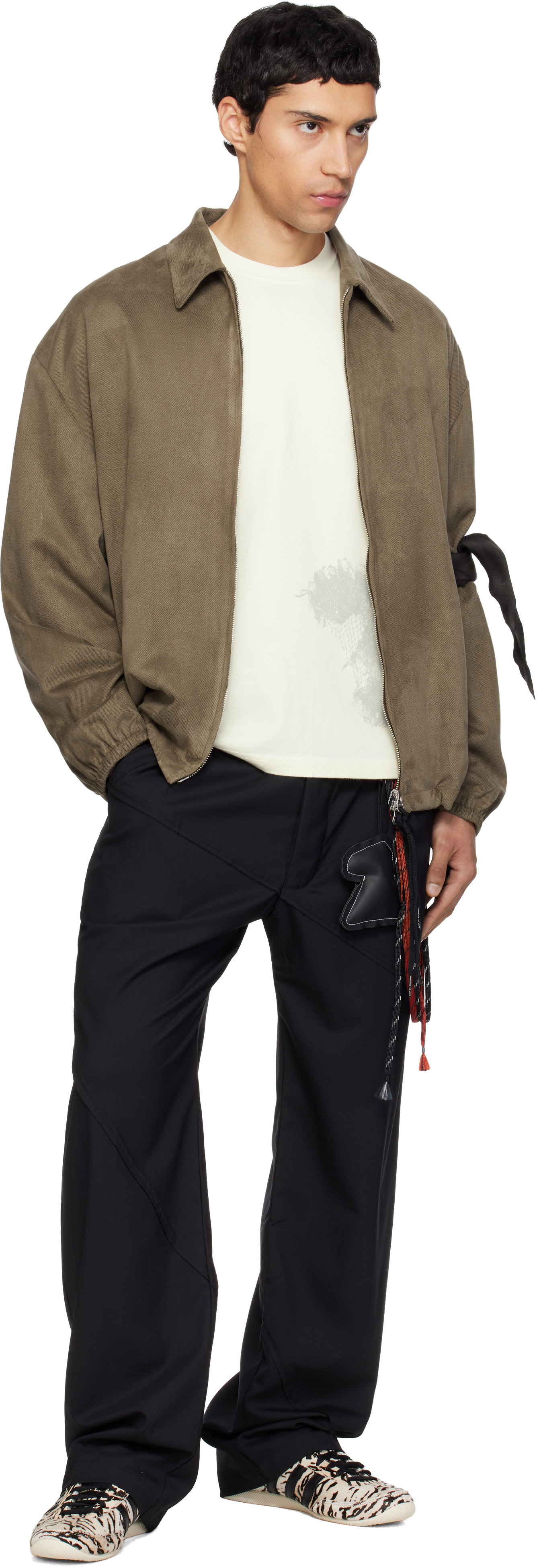 Song for the Mute: Black Slash Loose Pleated Trousers | SSENSE