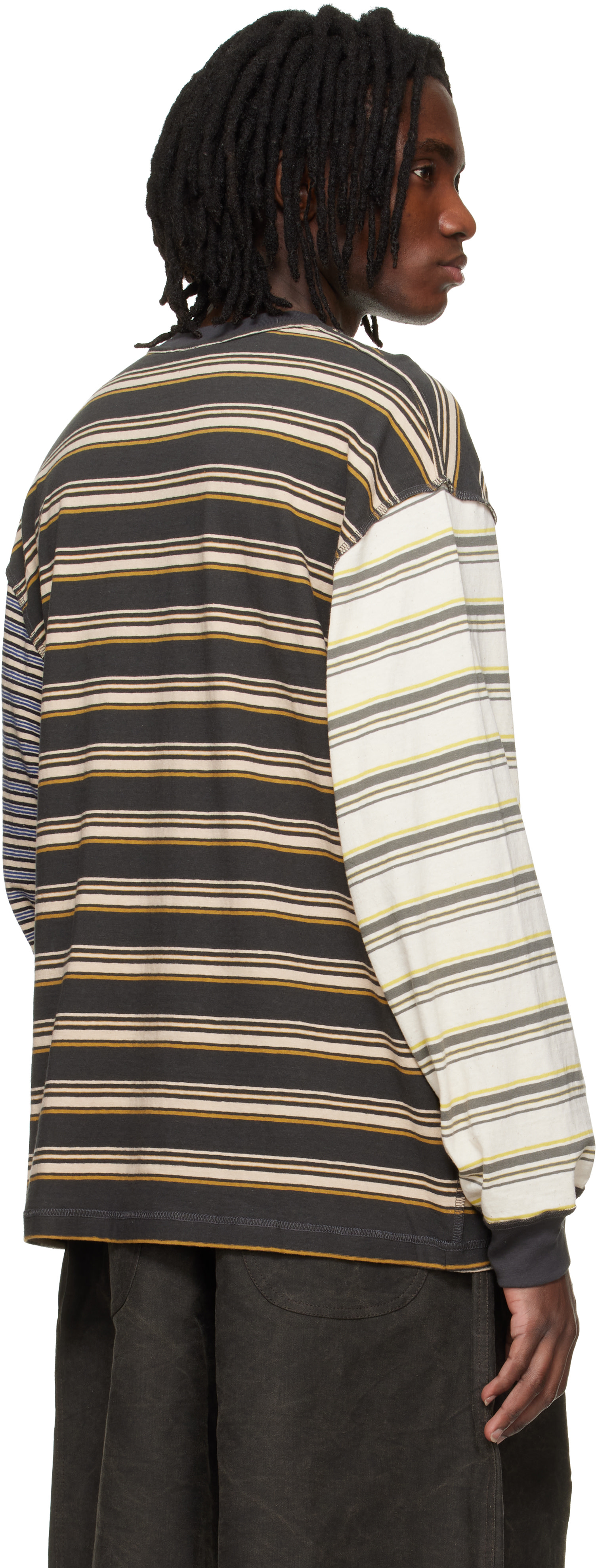 Song for the Mute: Multicolor Oversized Crew Neck Pullover T-shirt