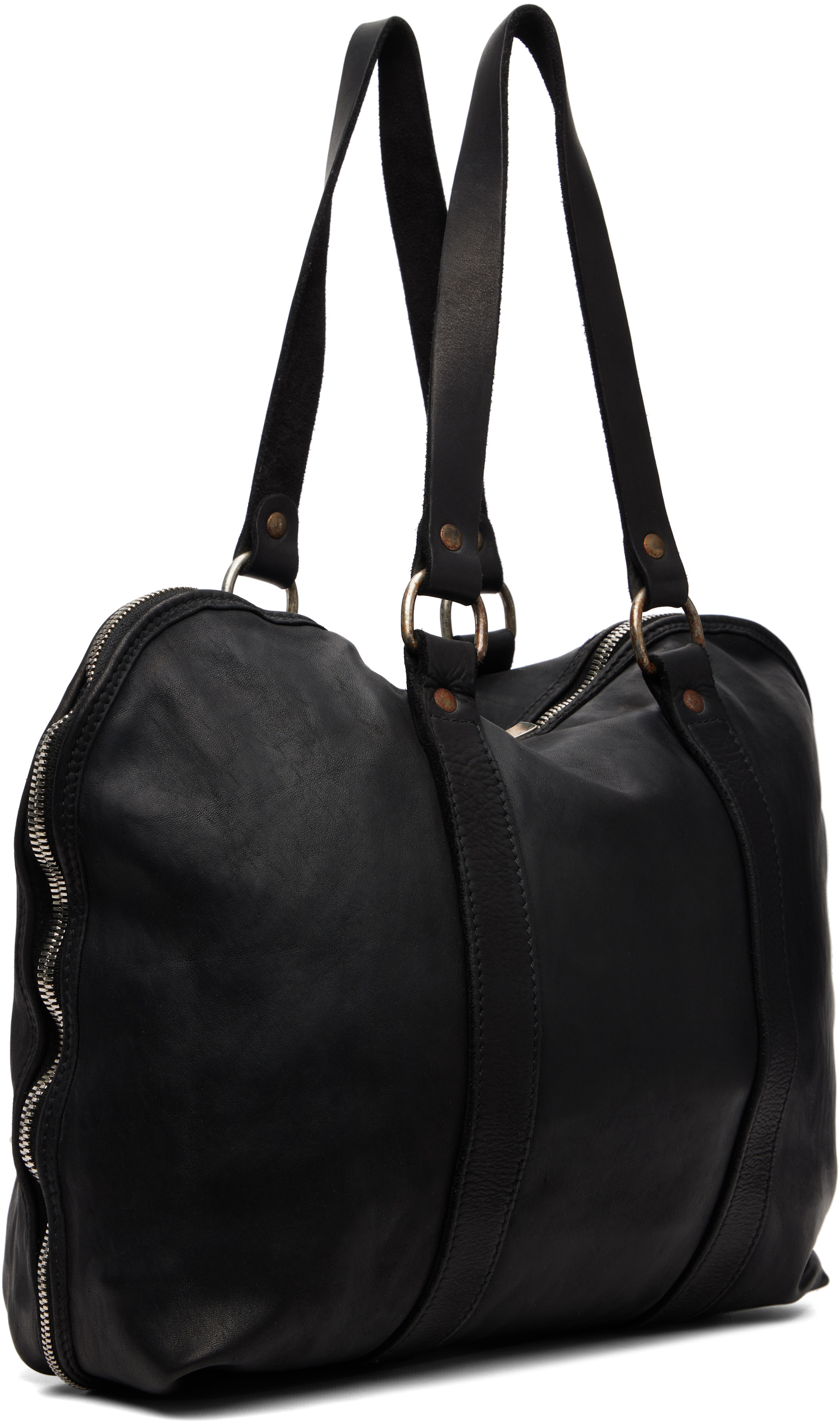 Guidi - Black Soft Horse Tote