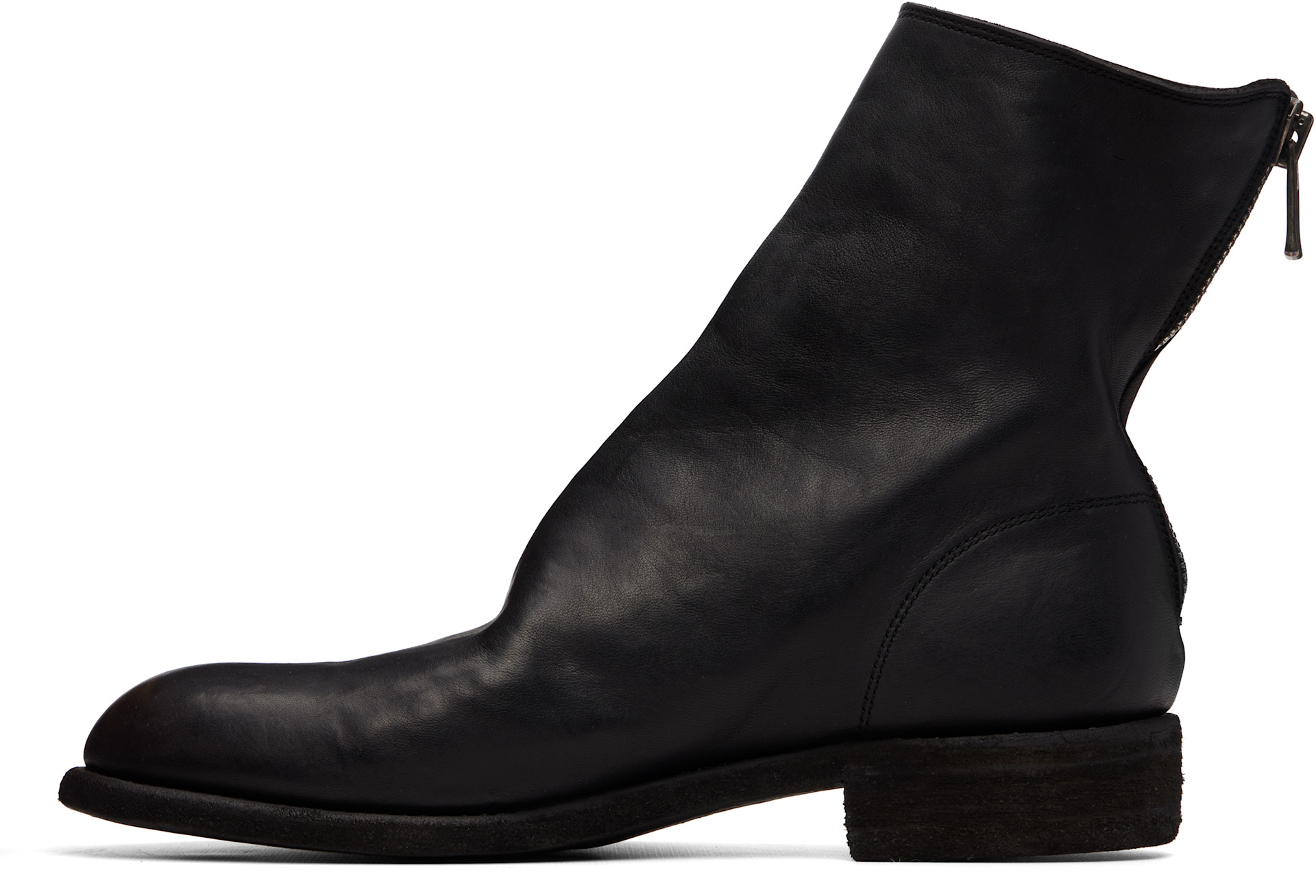 Guidi - Black 986 Leather Back Zip Ankle Boots