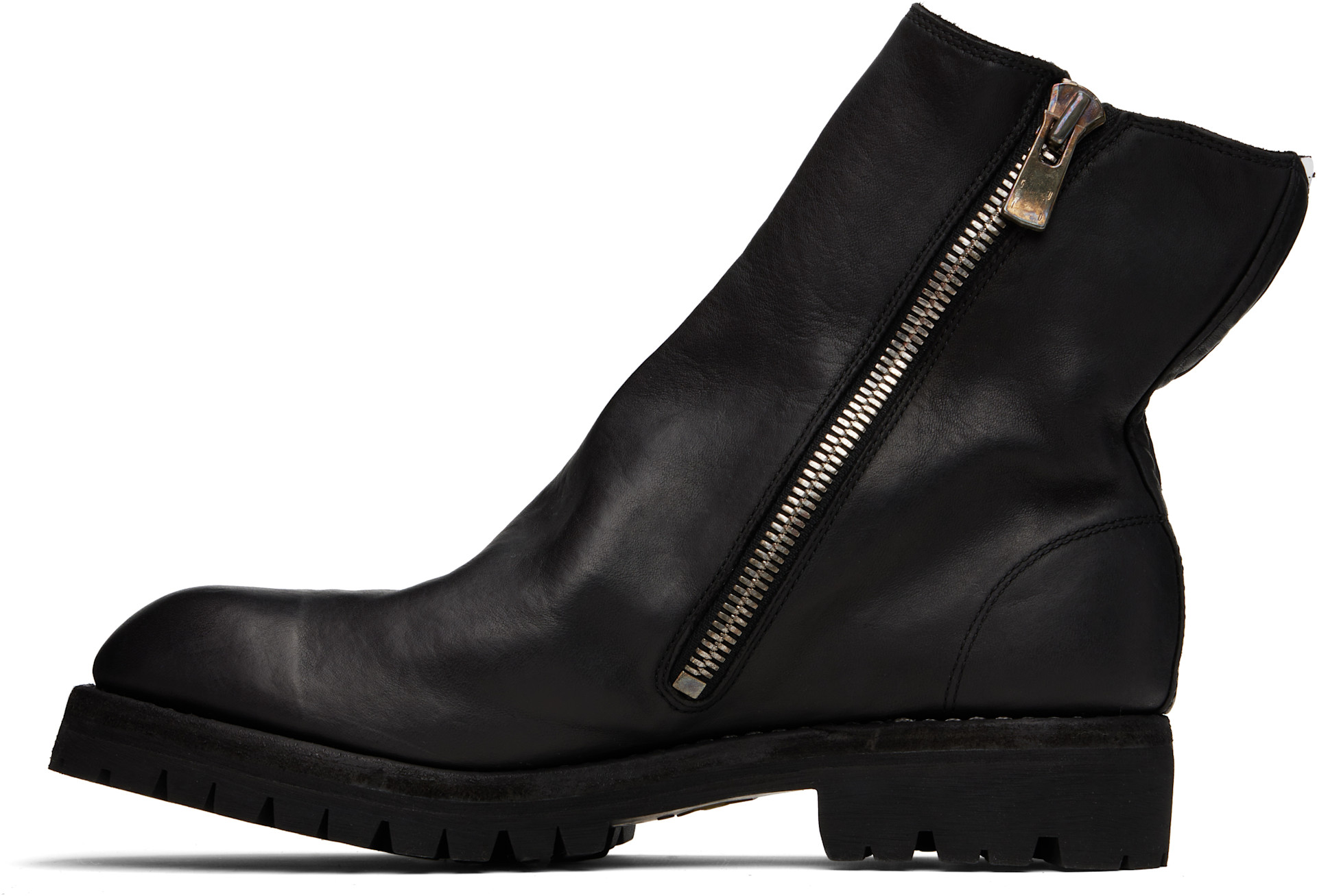 Guidi: Black 796LVX Leather Side Zip Top-Ankle Boots | SSENSE