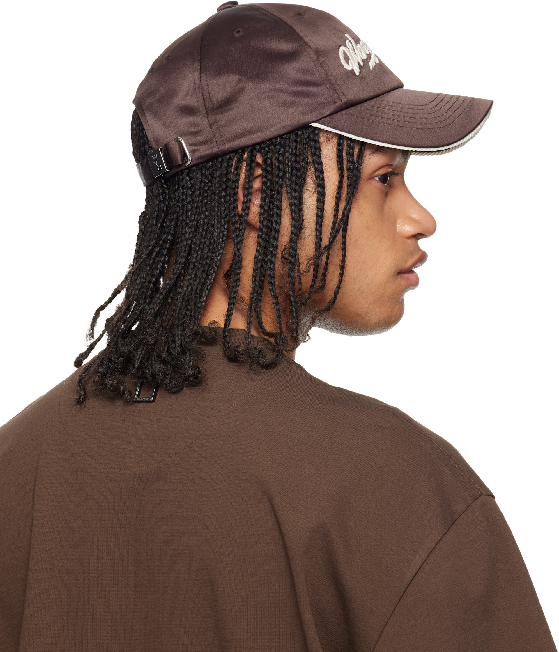 WOOYOUNGMI: Brown Rope Embroidered Ball Cap | SSENSE