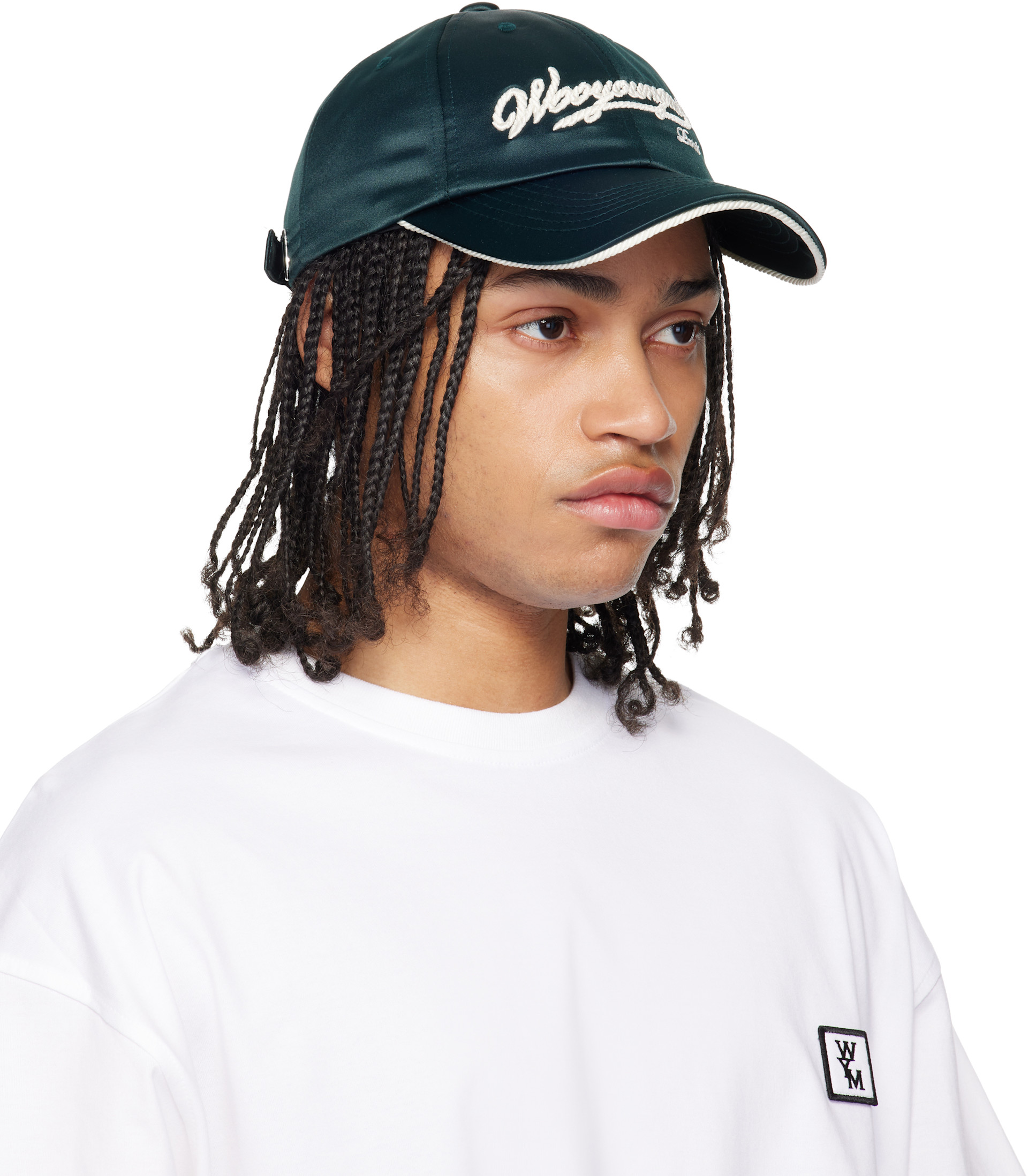 Ball Cap Rope WOOYOUNGMI: Green Rope Embroidered Ball Cap | SSENSE