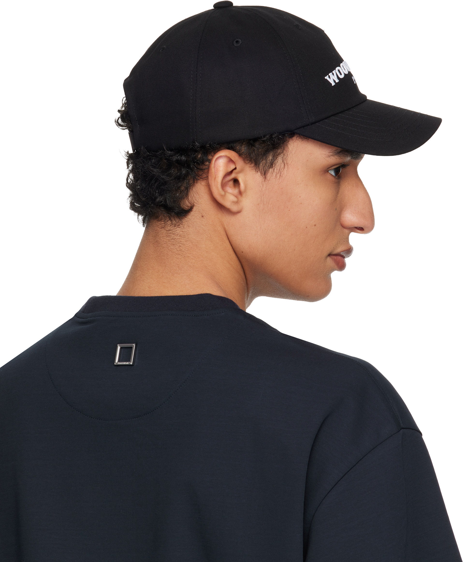 WOOYOUNGMI: Black Embroidered Ball Cap | SSENSE
