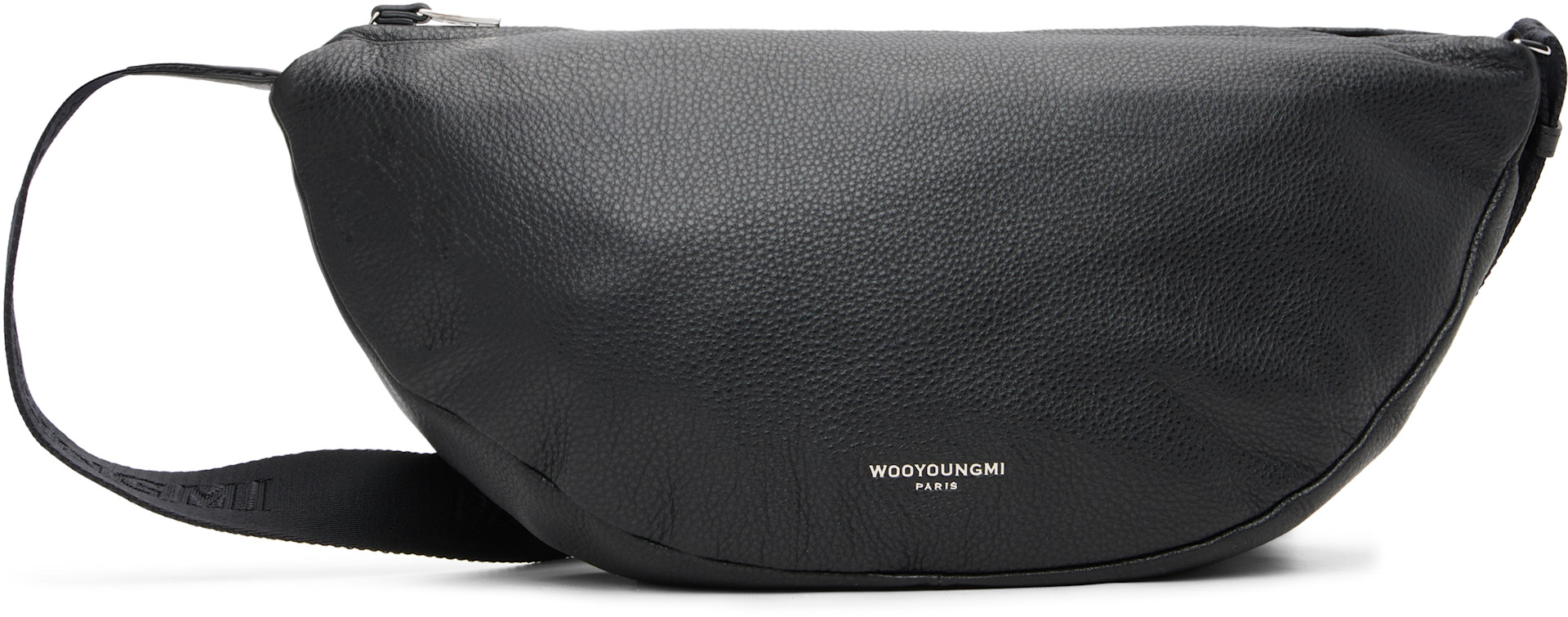 WOOYOUNGMI　ウーヨンミ　ブラック　ショルダーバッグ WOOYOUNGMI: Black Leather Moon Bag | SSENSE