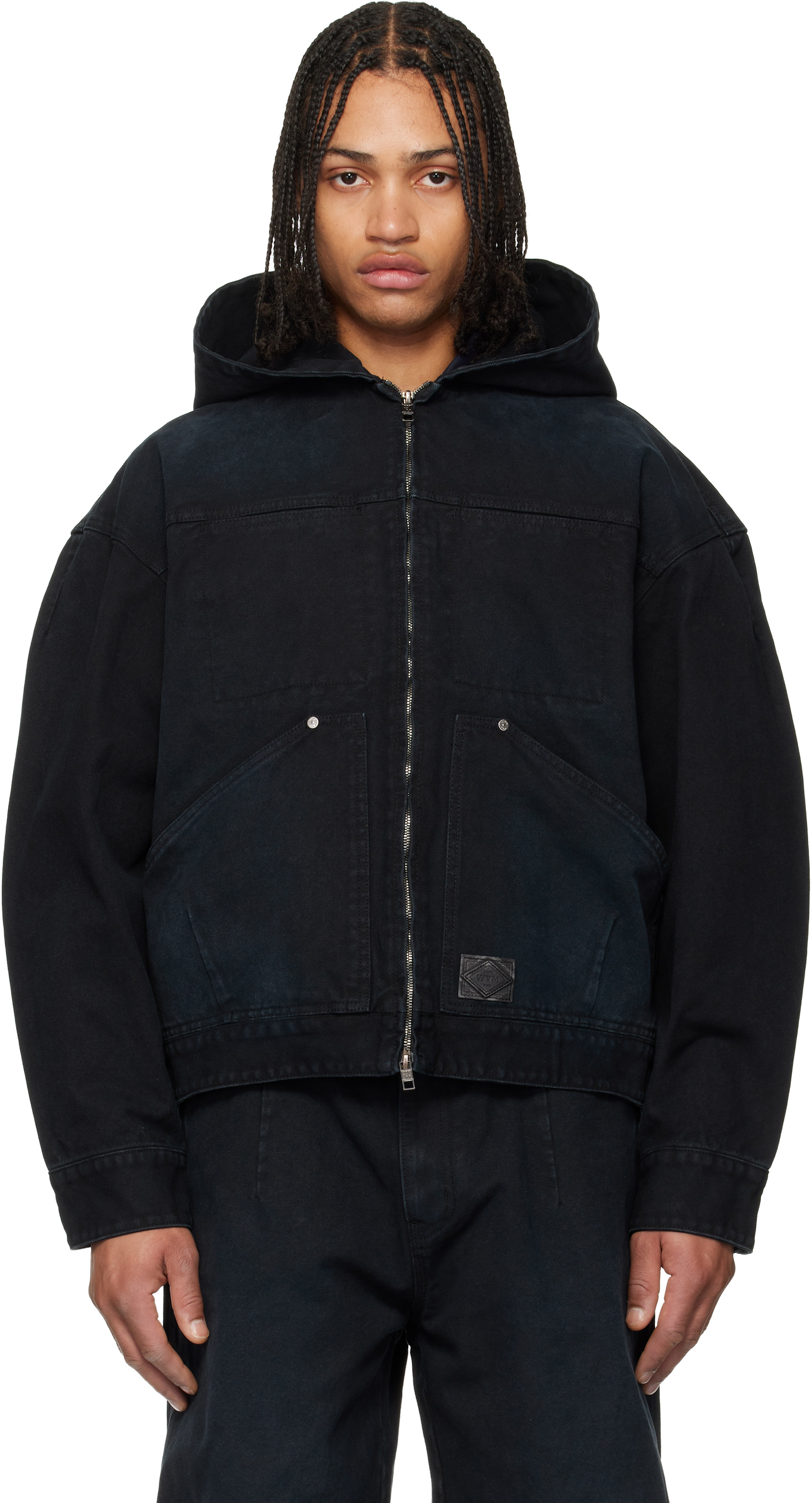WOOYOUNGMI: ネイビー Hood Dyed ジャケット | SSENSE 日本