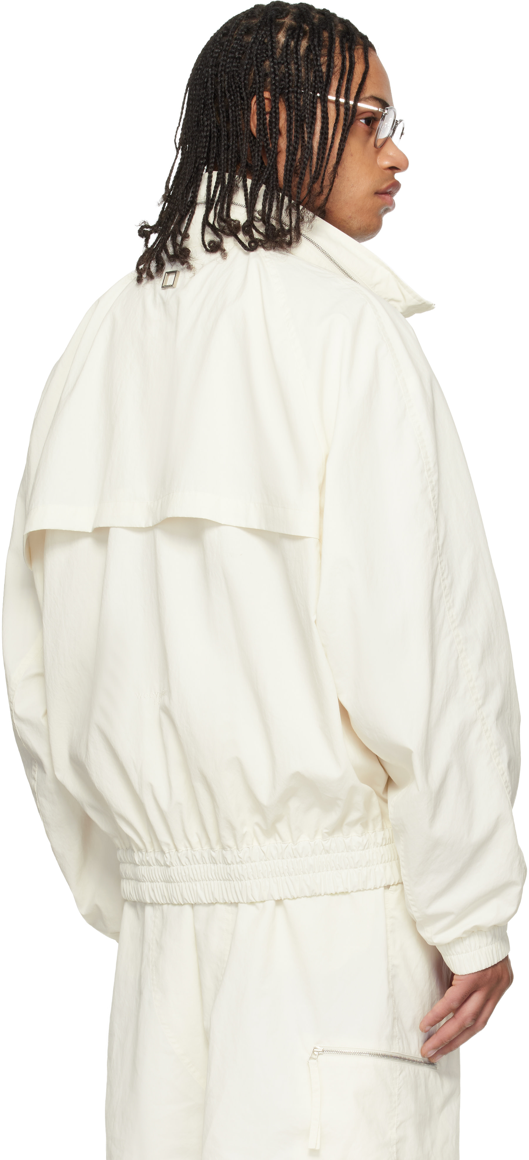 WOOYOUNGMI: Off-White Zip Detail Windbreaker Jacket | SSENSE Canada