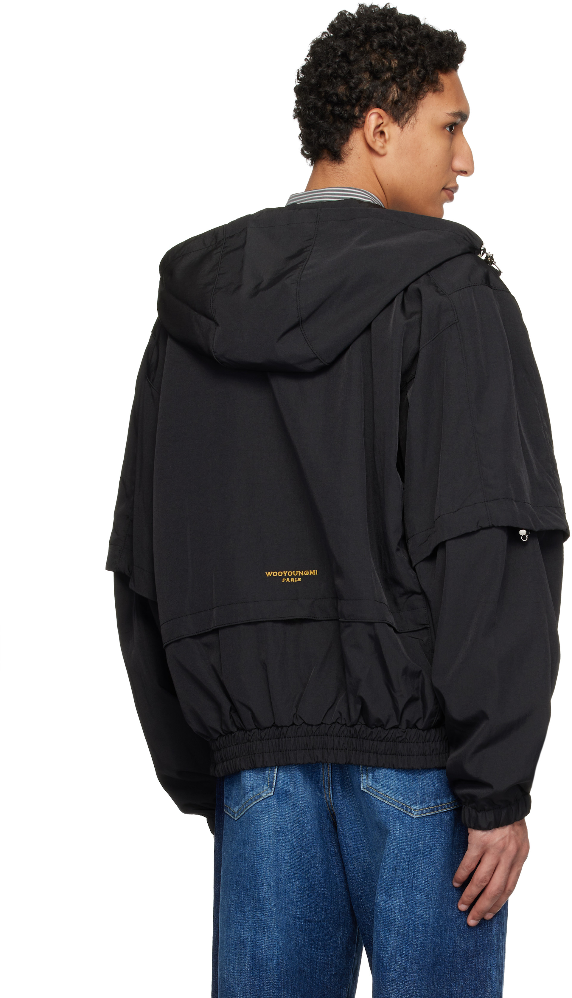 WOOYOUNGMI: Black Layered Windbreaker Jacket | SSENSE