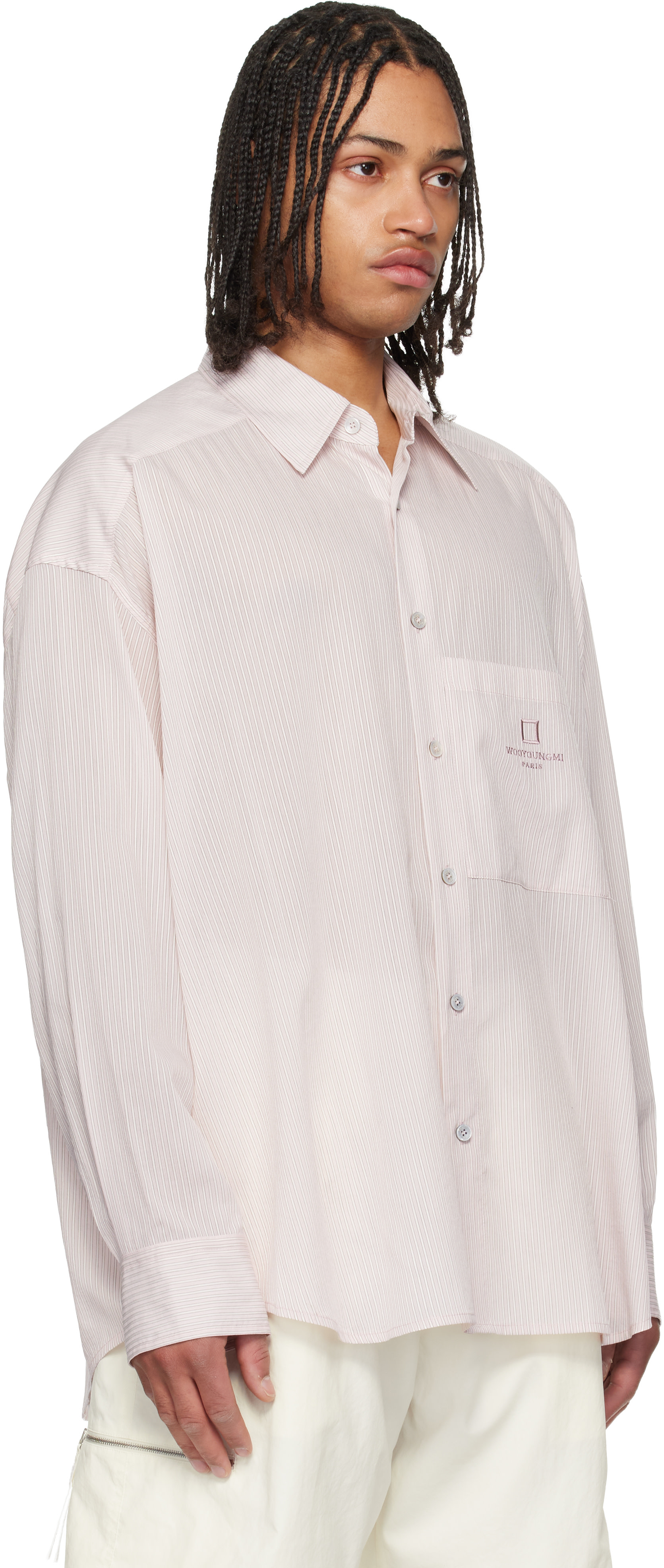 WOOYOUNGMI: Pink Striped Shirt | SSENSE