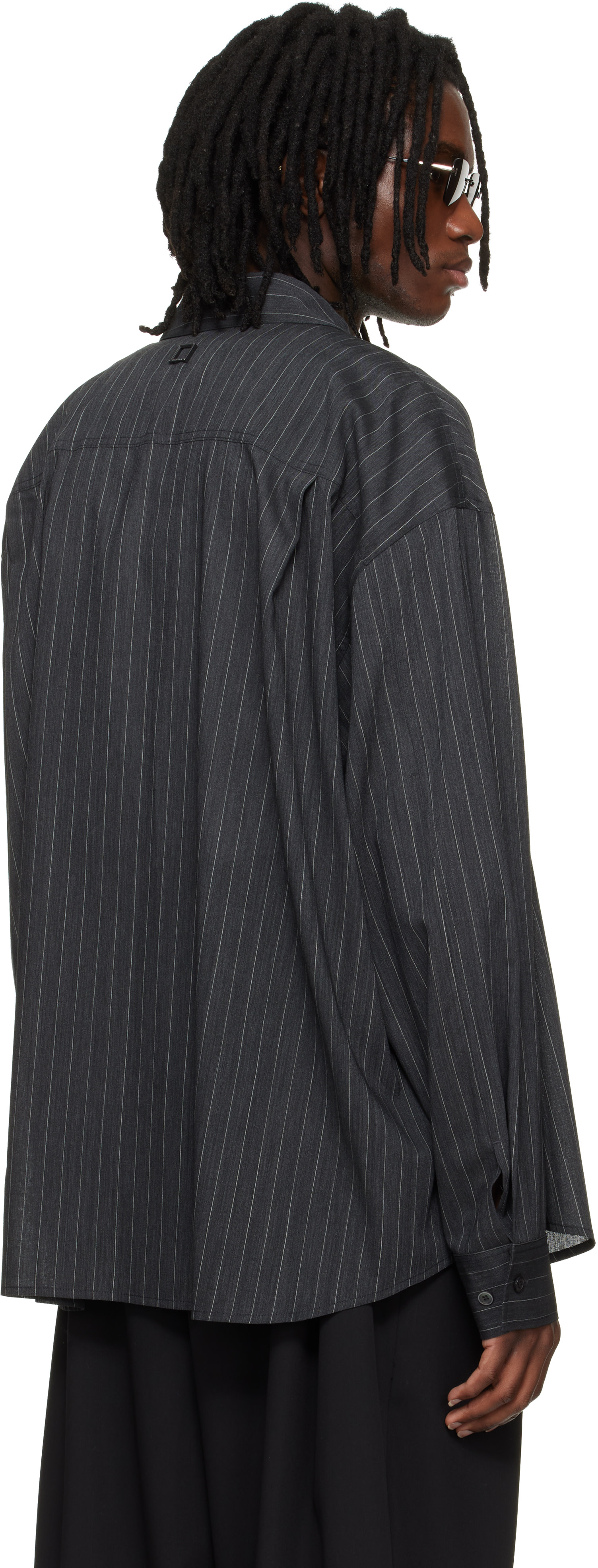 WOOYOUNGMI - 그레이 스트라이프 셔츠