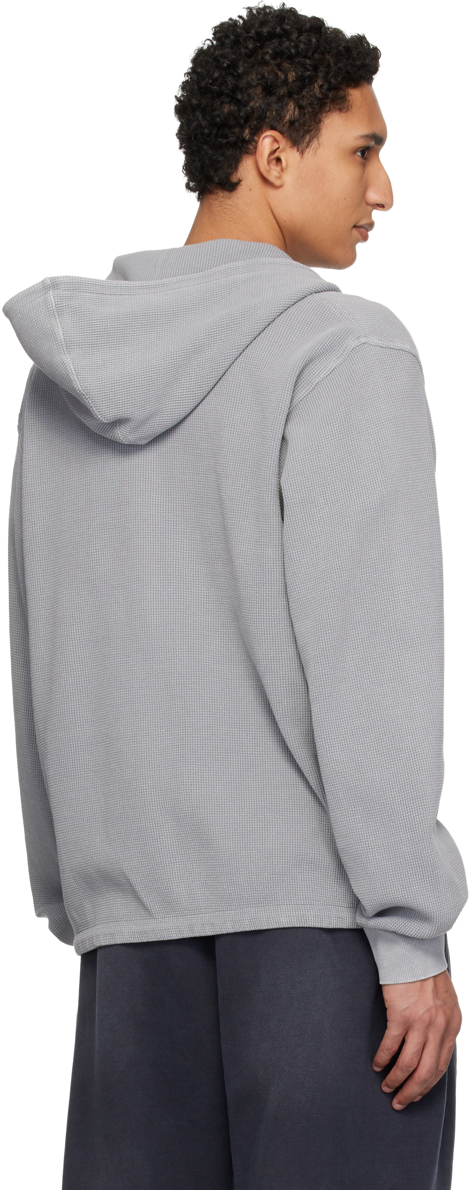 WOOYOUNGMI: Gray Dyed Open Hoodie | SSENSE