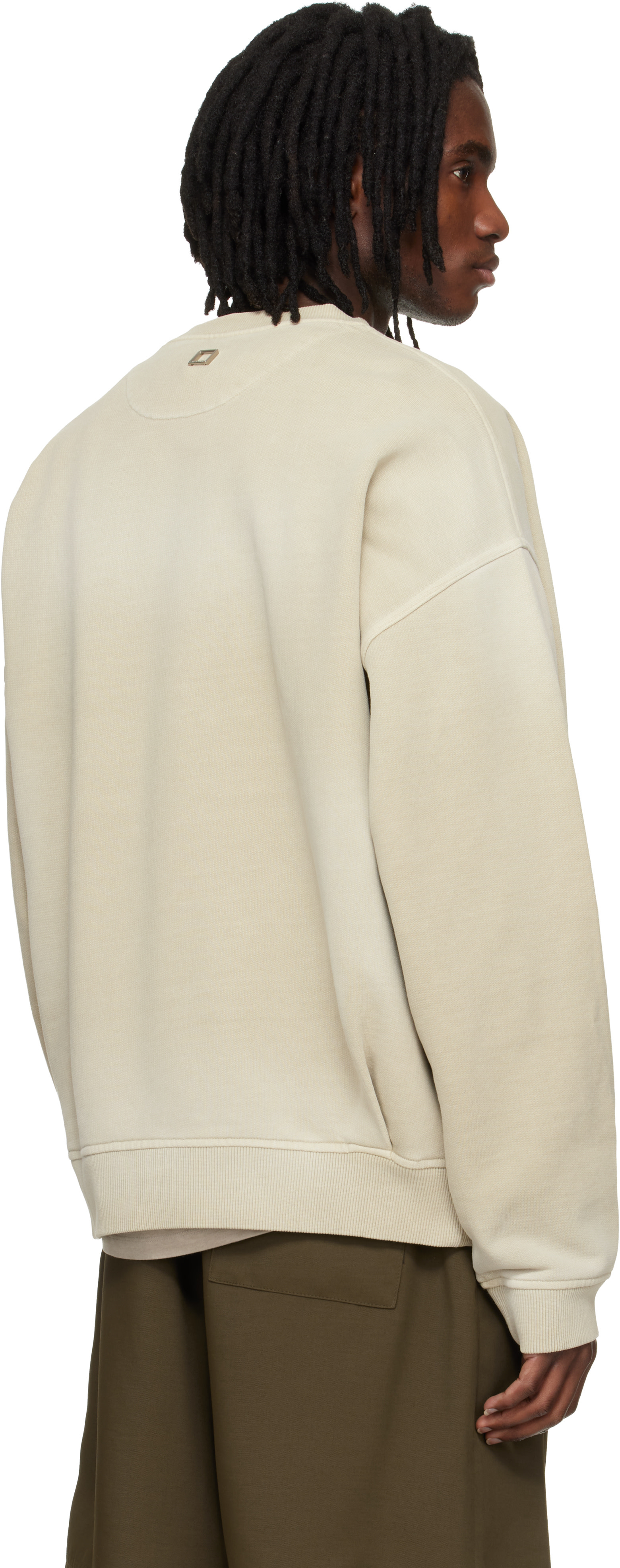 WOOYOUNGMI - Pull molletonné beige à image de jardin