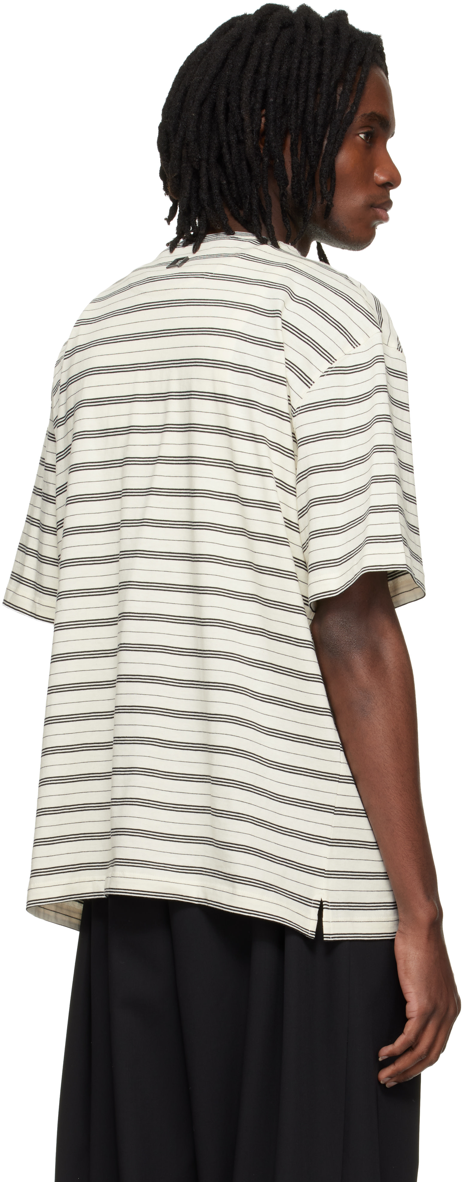 WOOYOUNGMI: Off-White Striped T-shirt | SSENSE