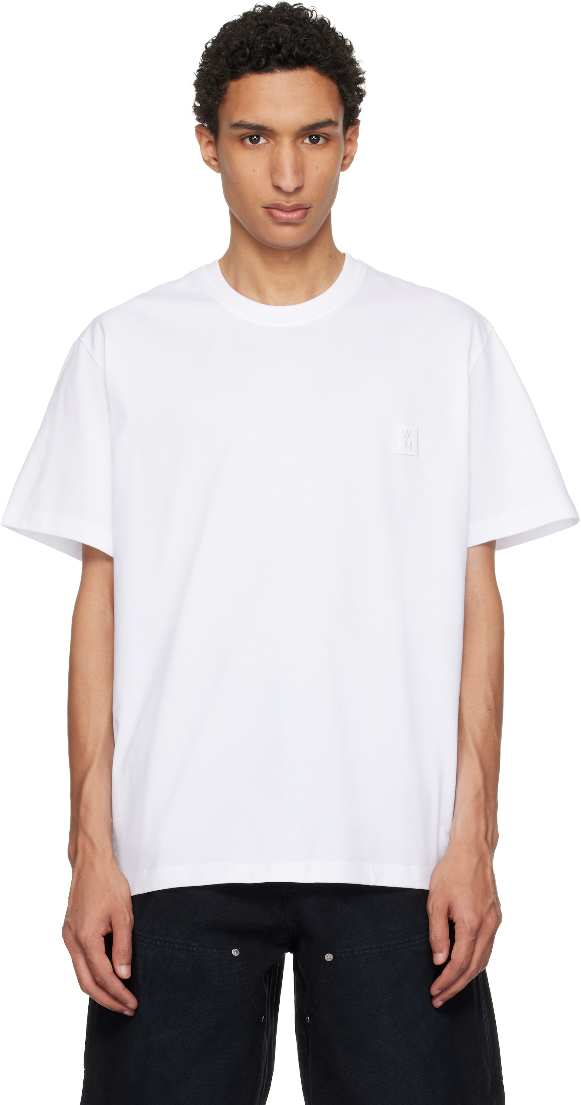 WOOYOUNGMI: White Cotton Back Logo T-shirt | SSENSE