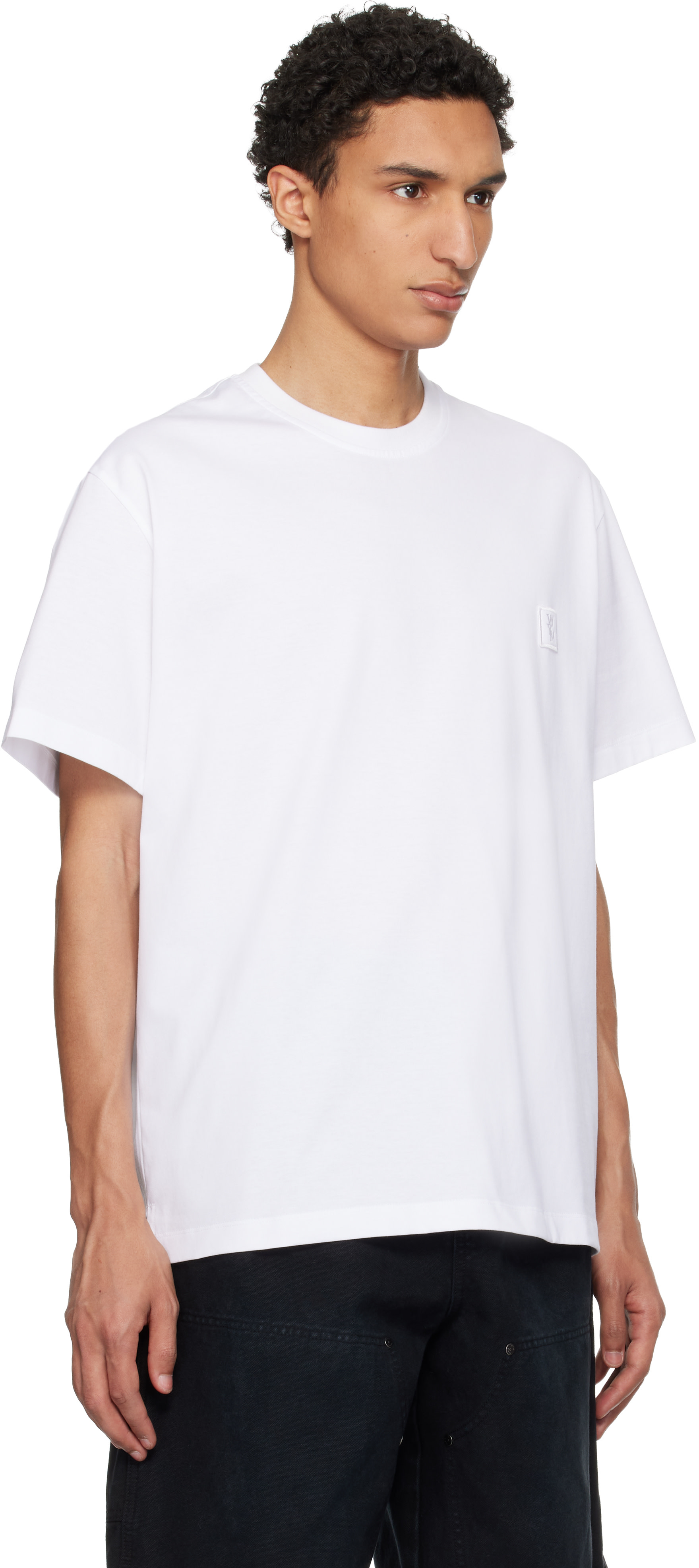 wooyoungmi tシャツ WOOYOUNGMI: ネイビー ロゴ Tシャツ | SSENSE 日本