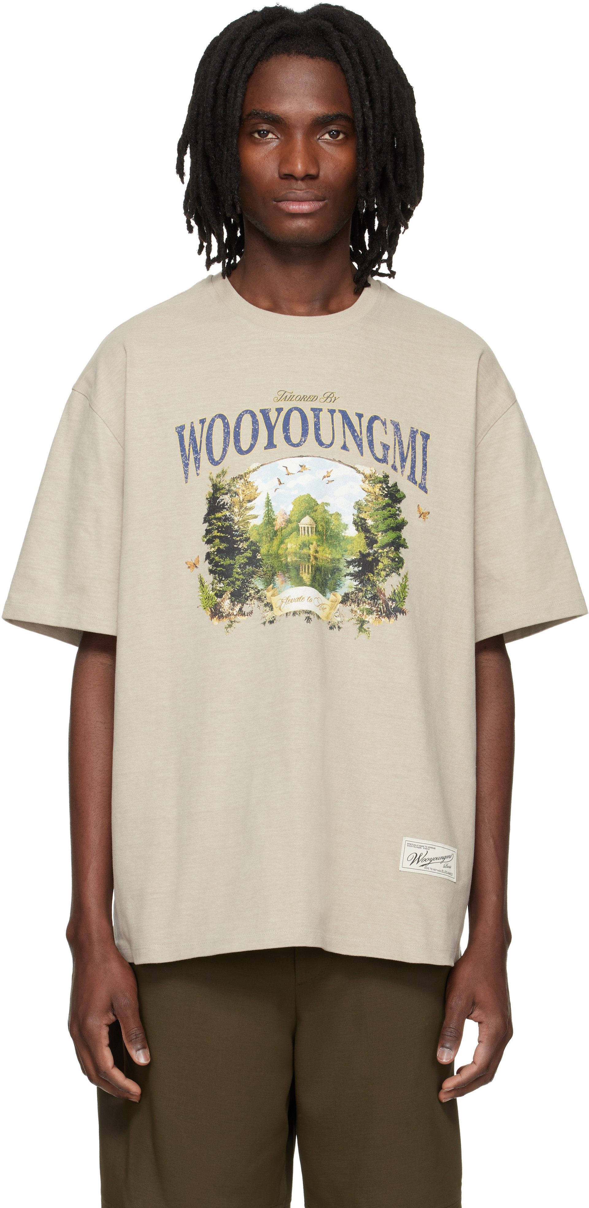 WOOYOUNGMI: トープ グラフィックTシャツ | SSENSE 日本