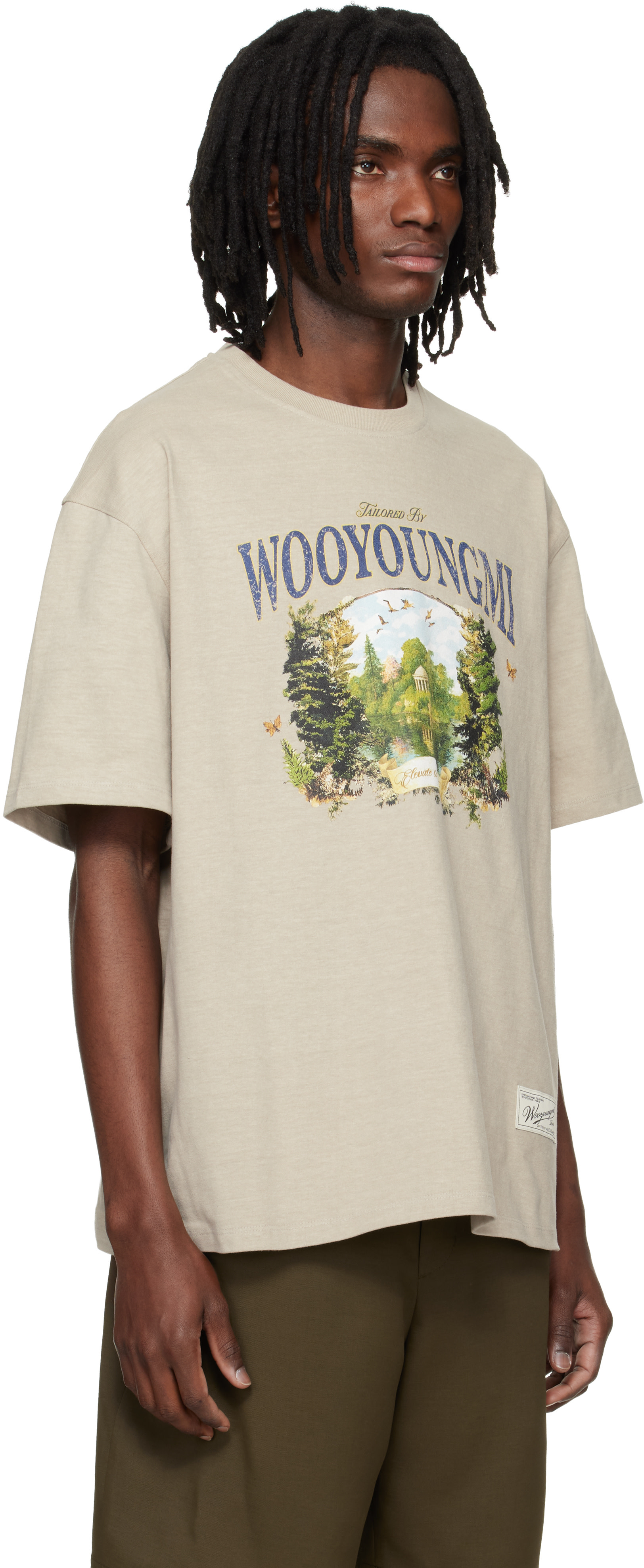 【新品未使用、関西から即日発送】WOOYOUNGMI 44サイズ（S）Tシャツ WOOYOUNGMI: トープ グラフィックTシャツ | SSENSE 日本
