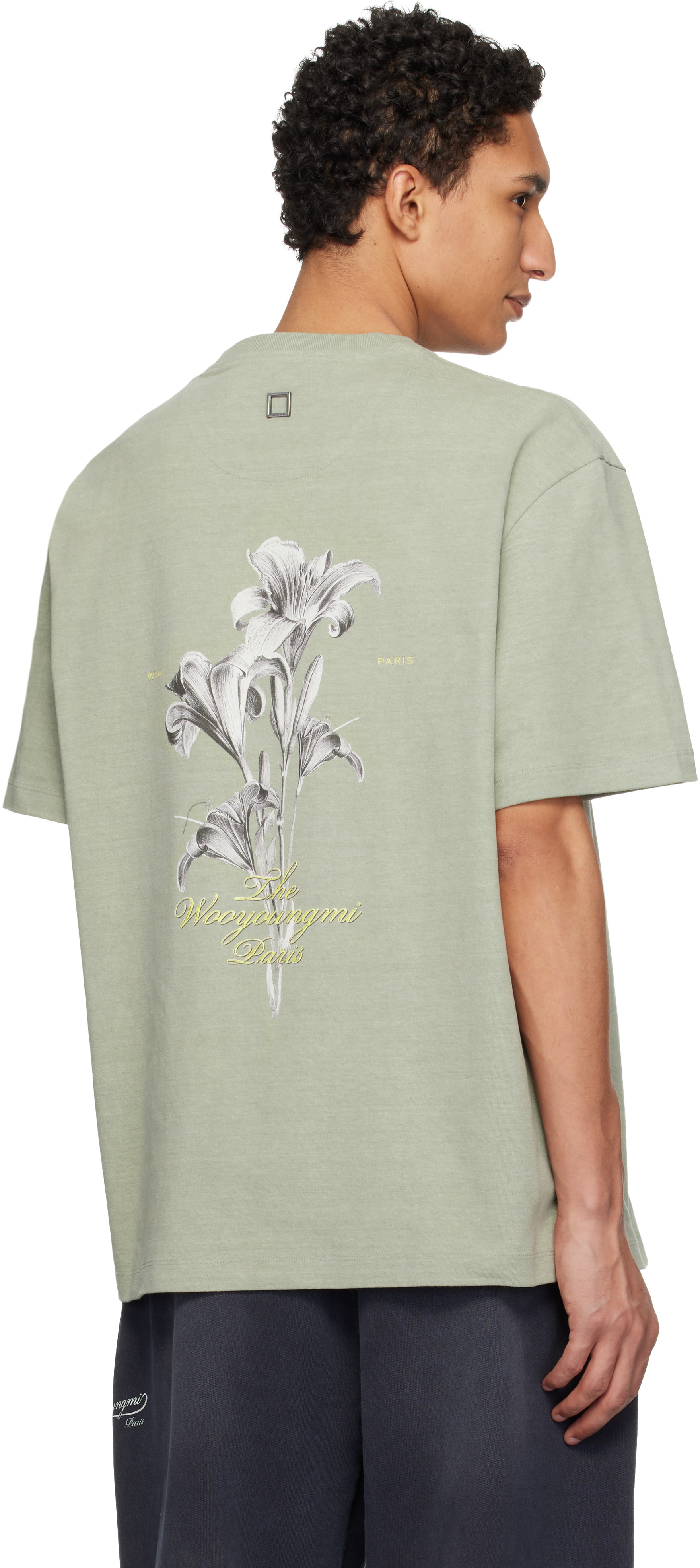 WOOYOUNGMI: カーキ Flower Back ロゴ Tシャツ | SSENSE 日本