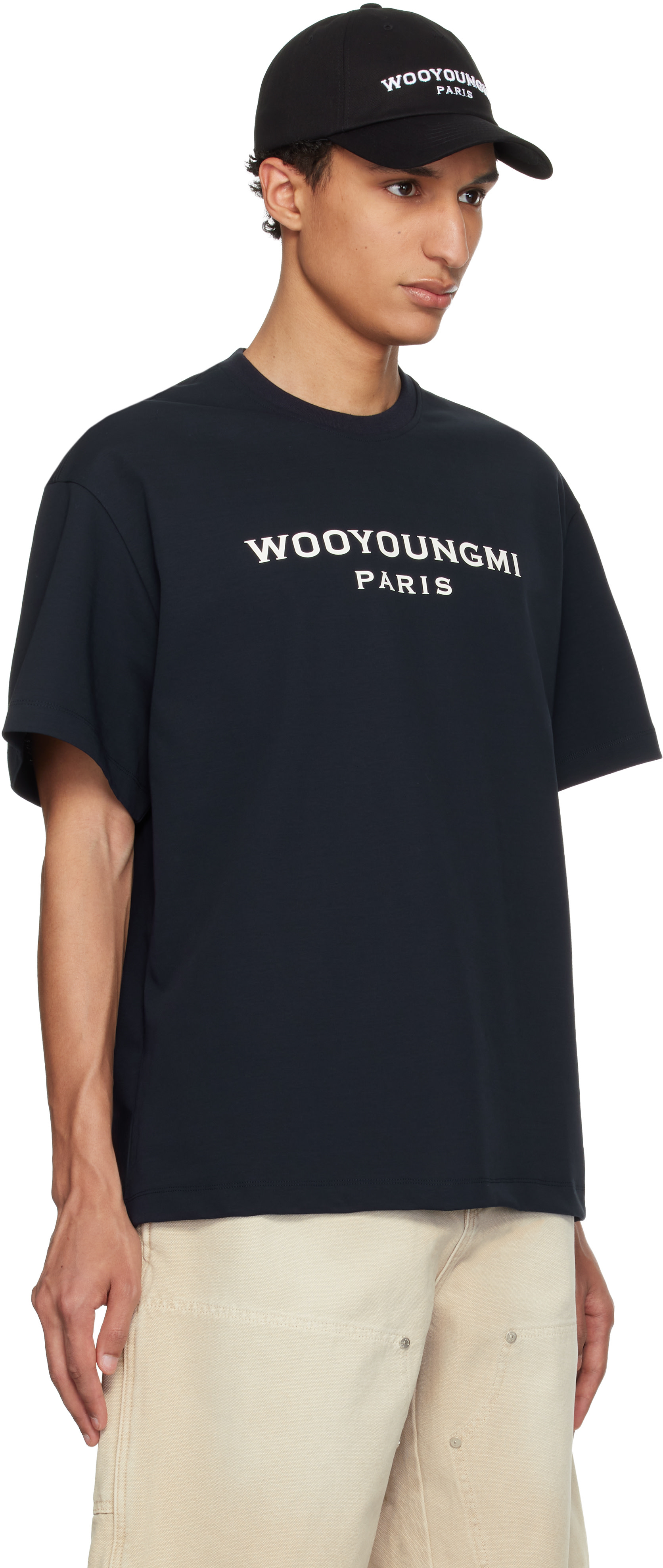 トップス WOOYOUNGMI WOOYOUNGMI: Navy Logo T-shirt | SSENSE