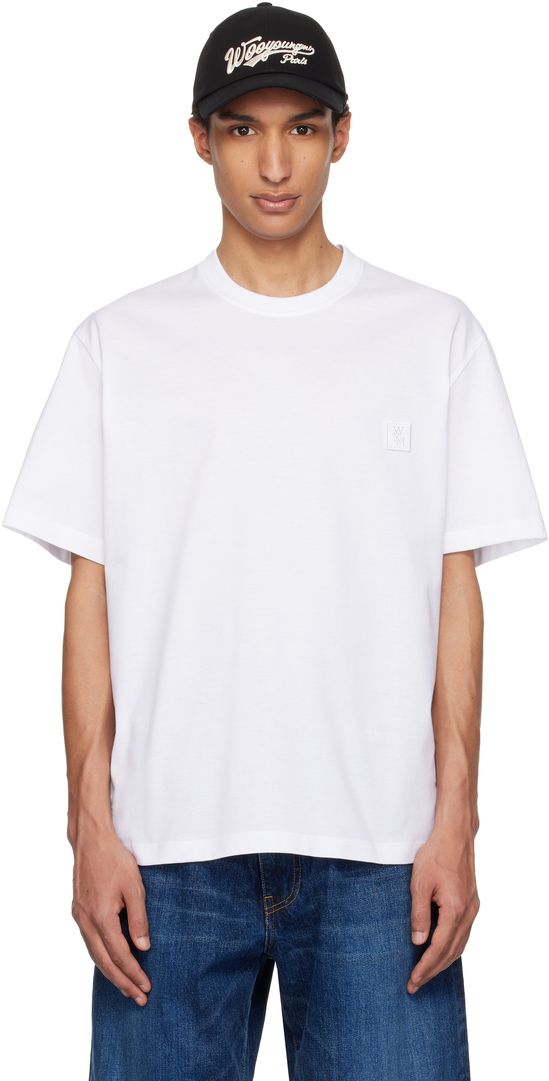 WOOYOUNGMI: White Flower Back Logo T-shirt | SSENSE
