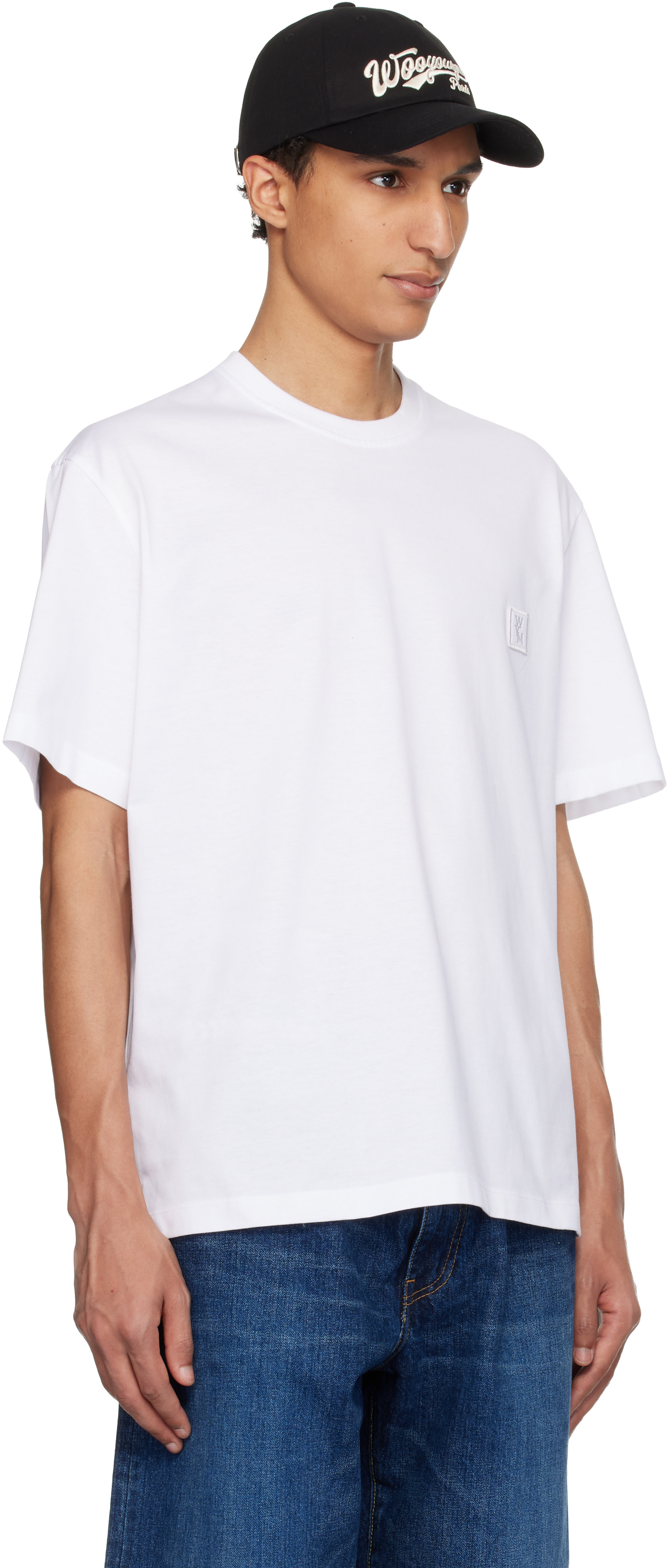 WOOYOUNGMI: White Flower Back Logo T-shirt | SSENSE