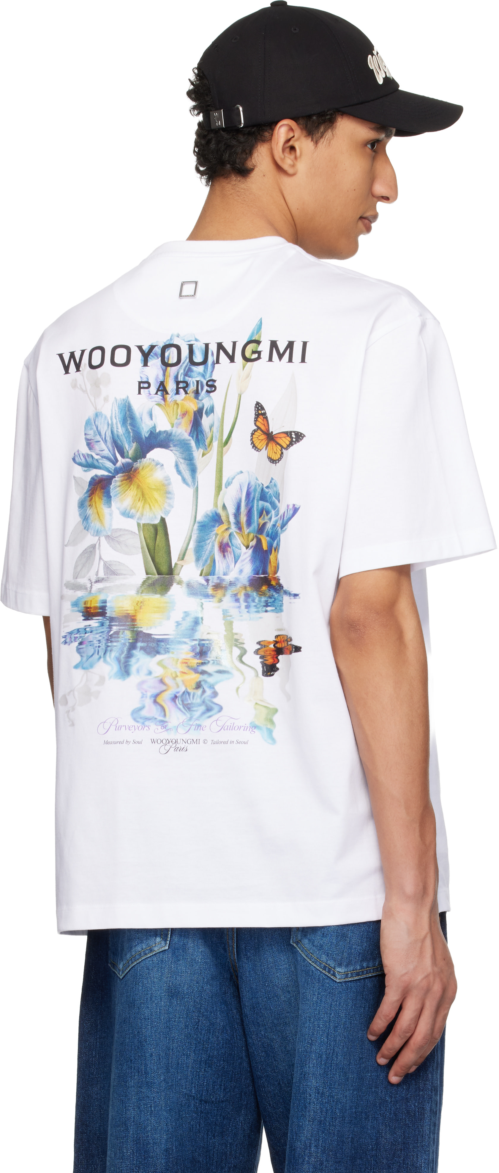 WOOYOUNGMI: White Flower Back Logo T-shirt | SSENSE