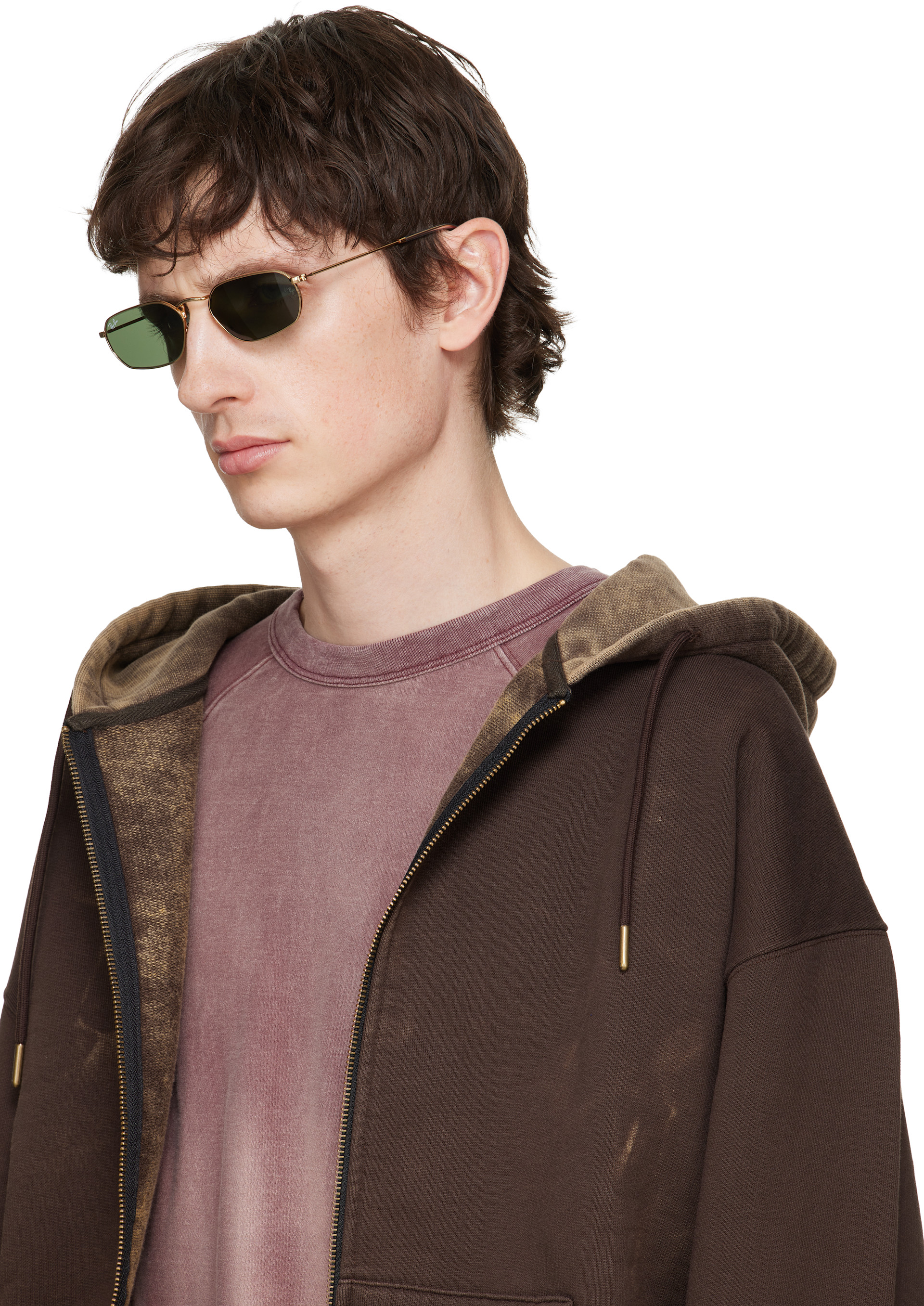 Ray-Ban - 골드 RB3947 선글라스