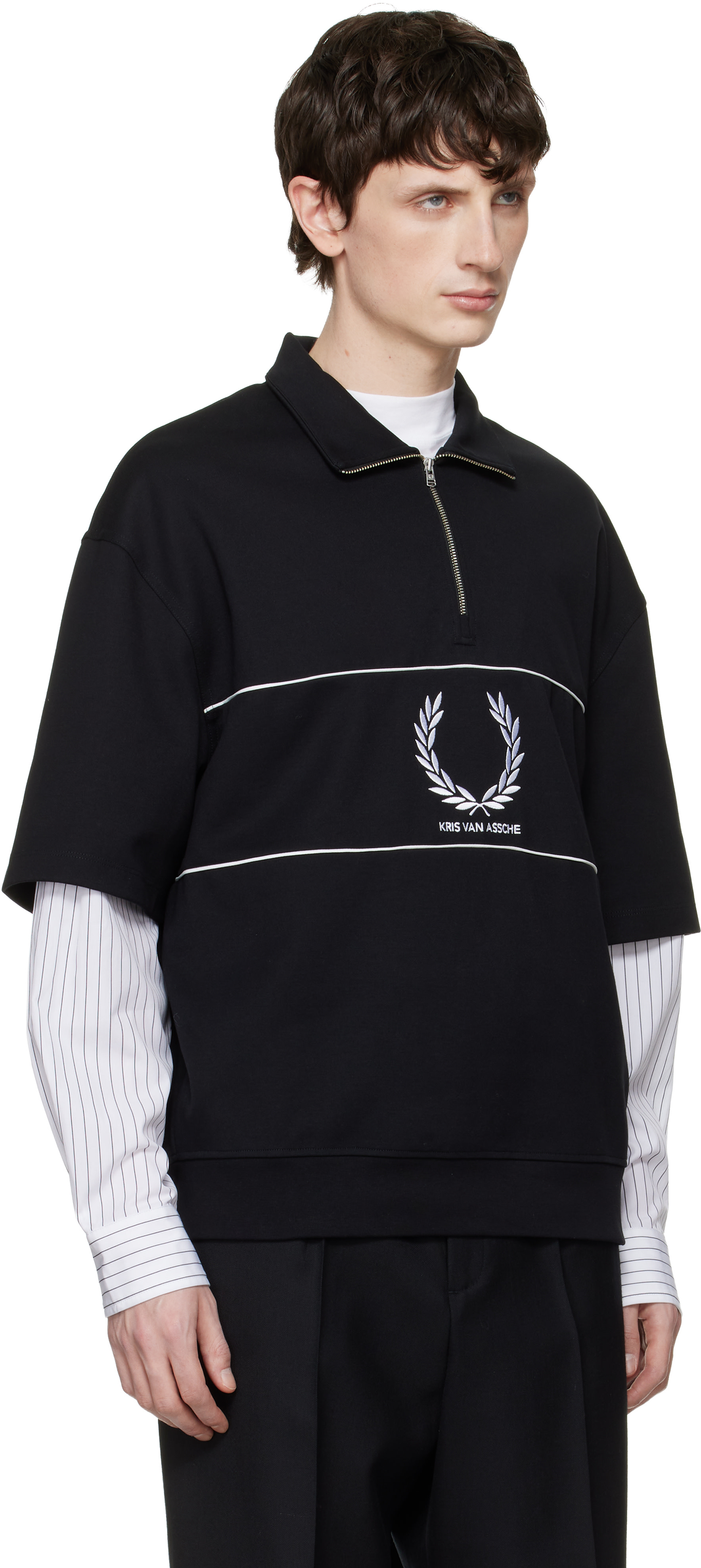 Fred Perry - 블랙 Kris Van Assche 집업 스웨트셔츠