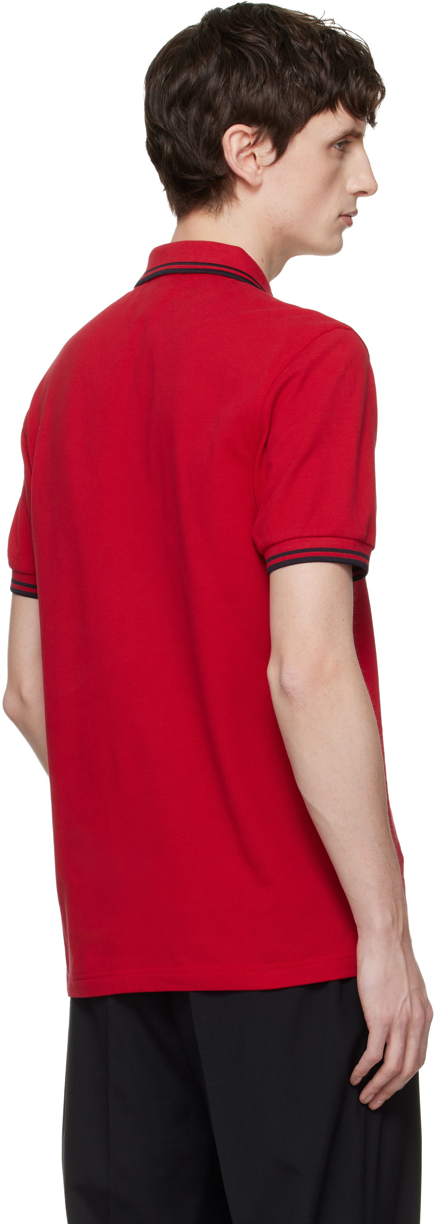 トップス Kris Van Assche Seam detailing polo Fred Perry: Red Kris Van Assche Edition KVA Fred Perry Polo