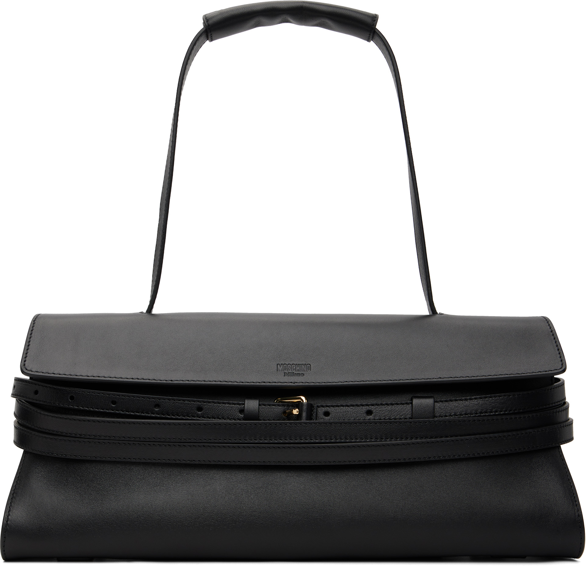 Moschino: Black 'Tie Me' Shoulder Bag | SSENSE
