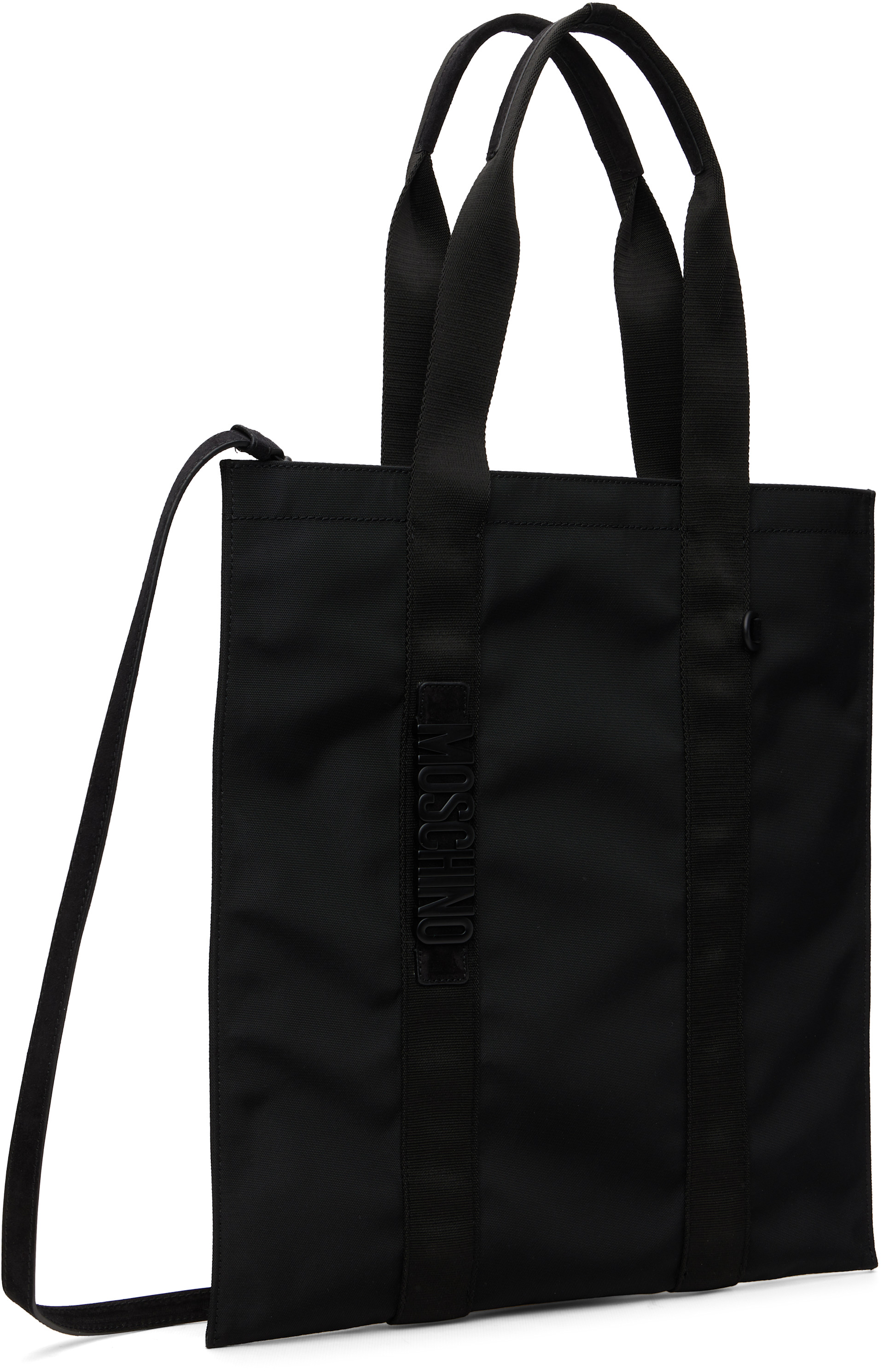 ☆最終SALE☆ MOSCHINO ブラックベルベットバッグ Moschino: ブラック 'Carry Me' トートバッグ | SSENSE 日本