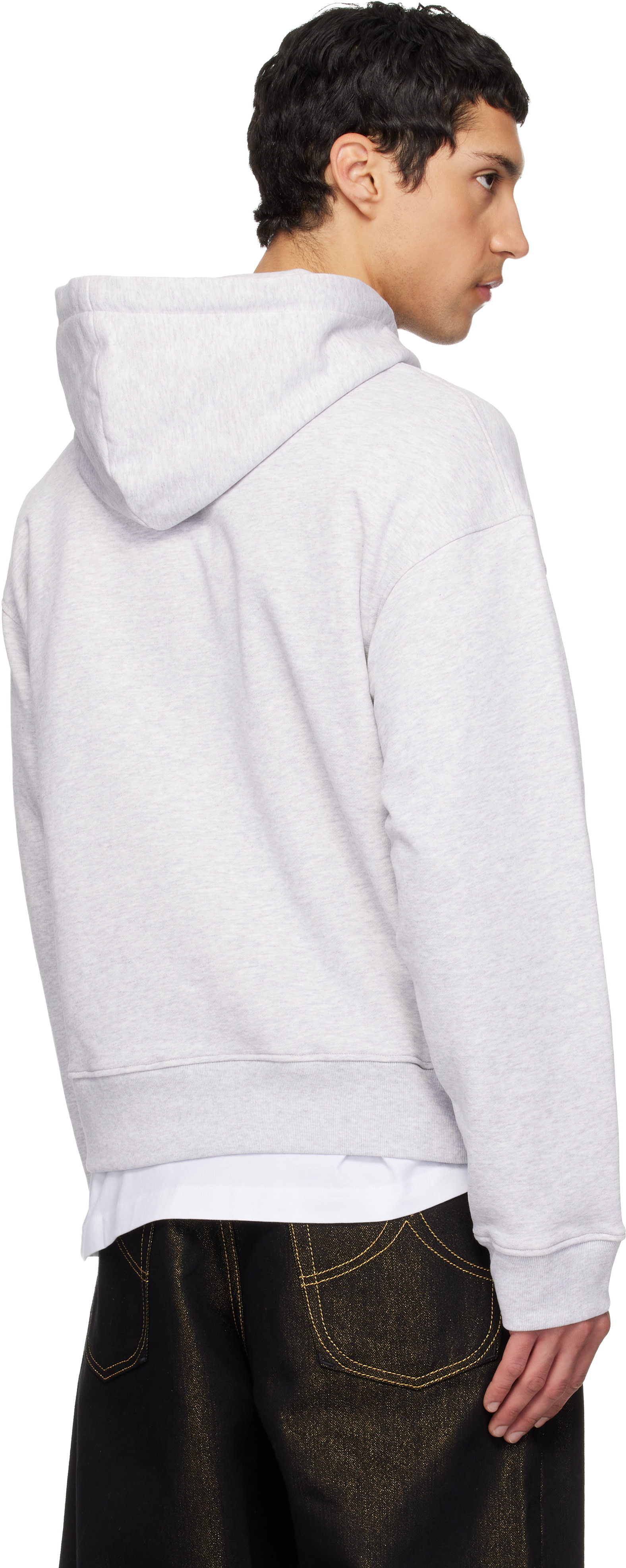 Moschino - Pull à capuche gris à image d'oie