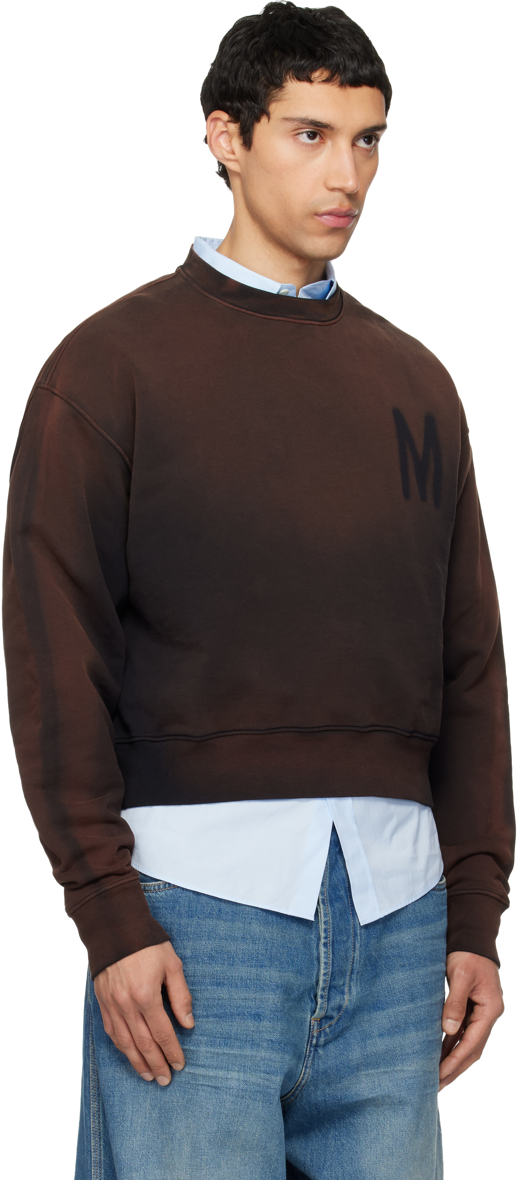 Moschino - Pull molletonné brun à logo M