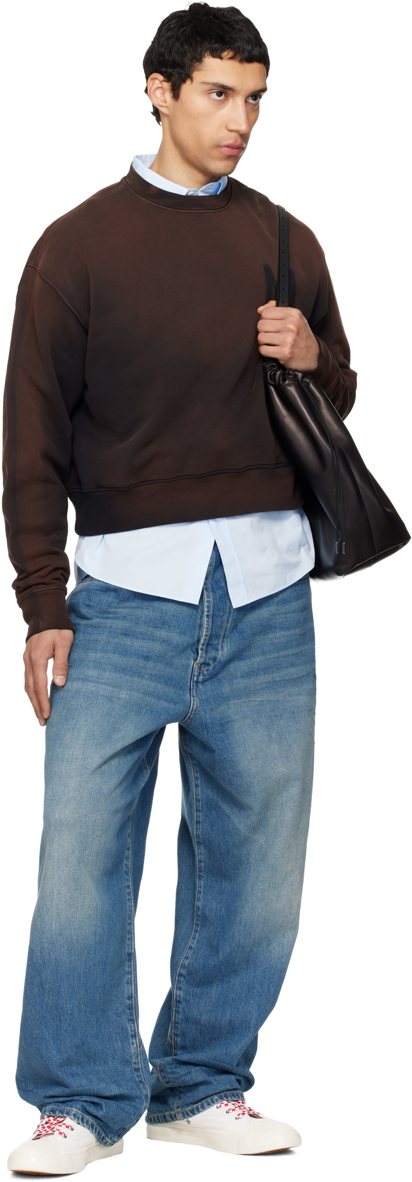 Moschino - Pull molletonné brun à logo M