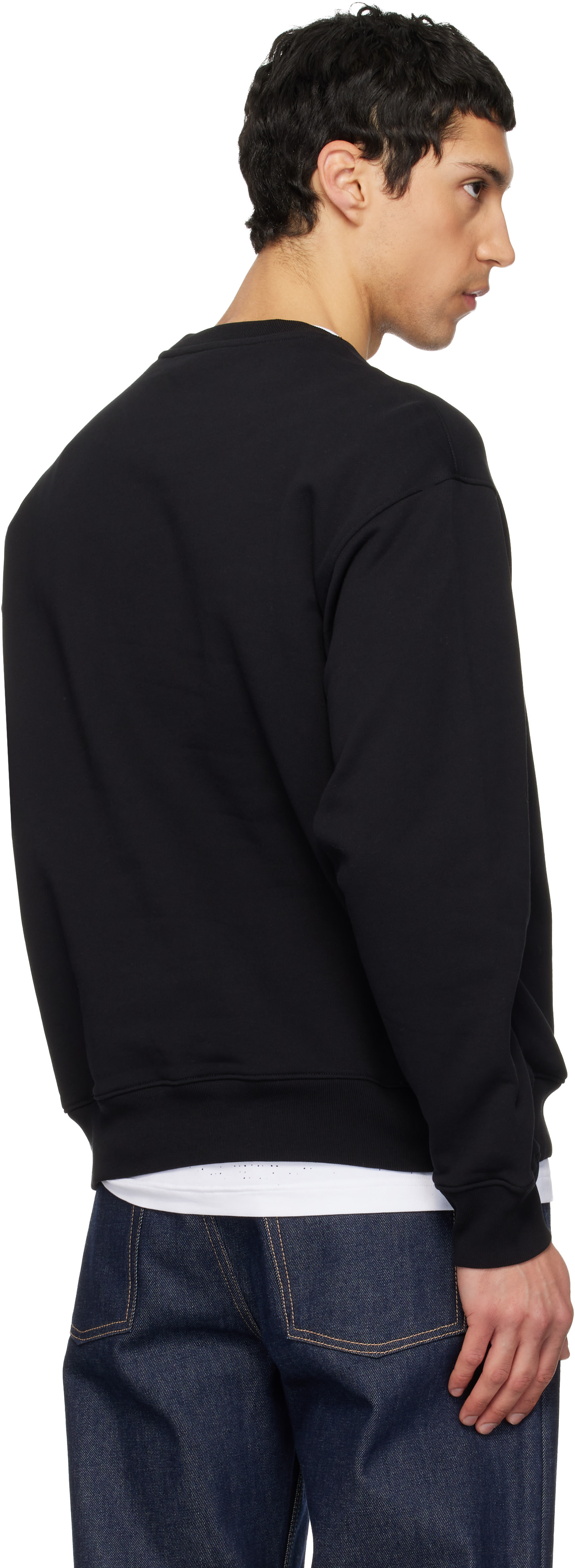 Moschino - Pull molletonné noir à logo Sport