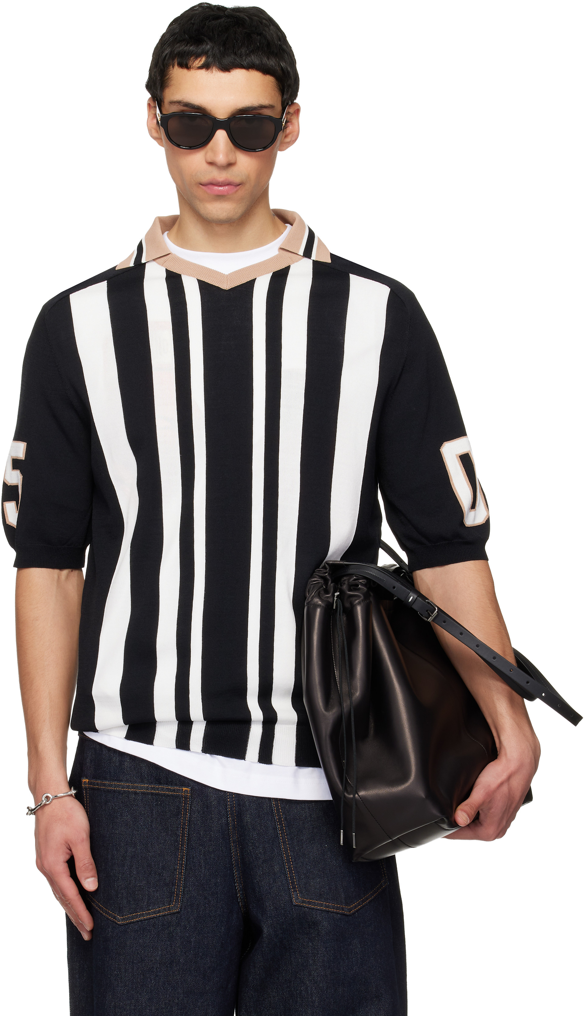 Moschino - Black & White Sport Inspired Polo