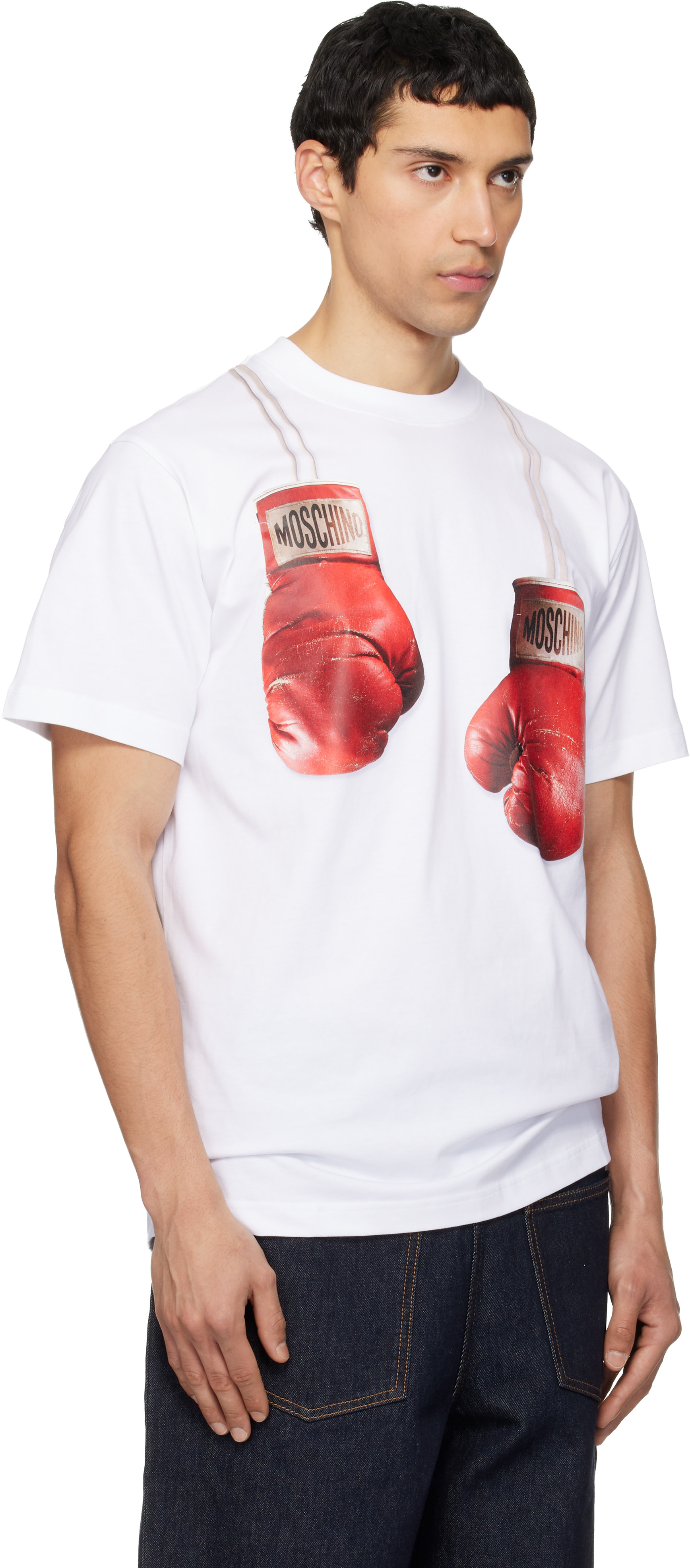 Moschino - White Printed Organic Cotton Jersey T-shirt