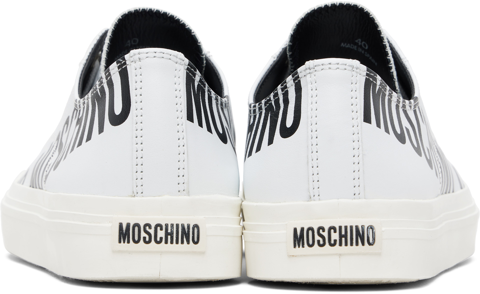 モスキーノ MOSCHINO S ホワイト 白 A0711 Moschino: White Logo Sneakers | SSENSE
