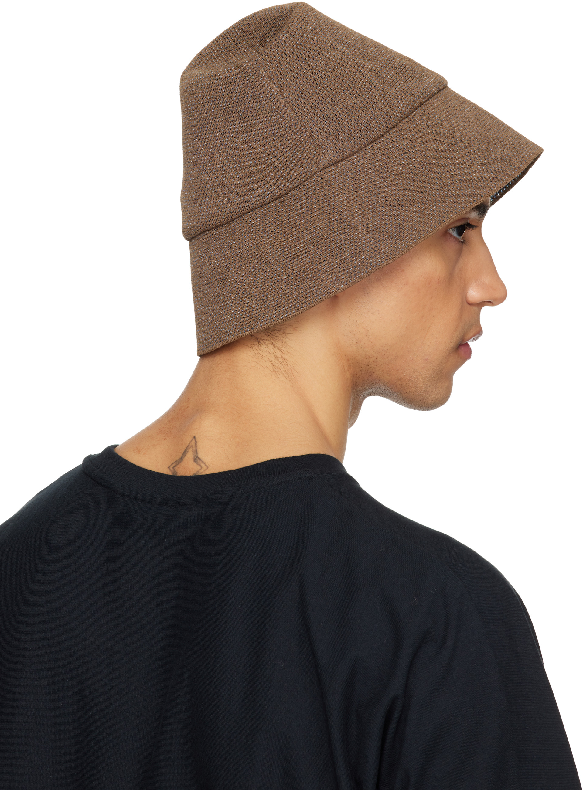 HOMME PLISSÉ ISSEY MIYAKE: Brown Washi Bucket Hat | SSENSE
