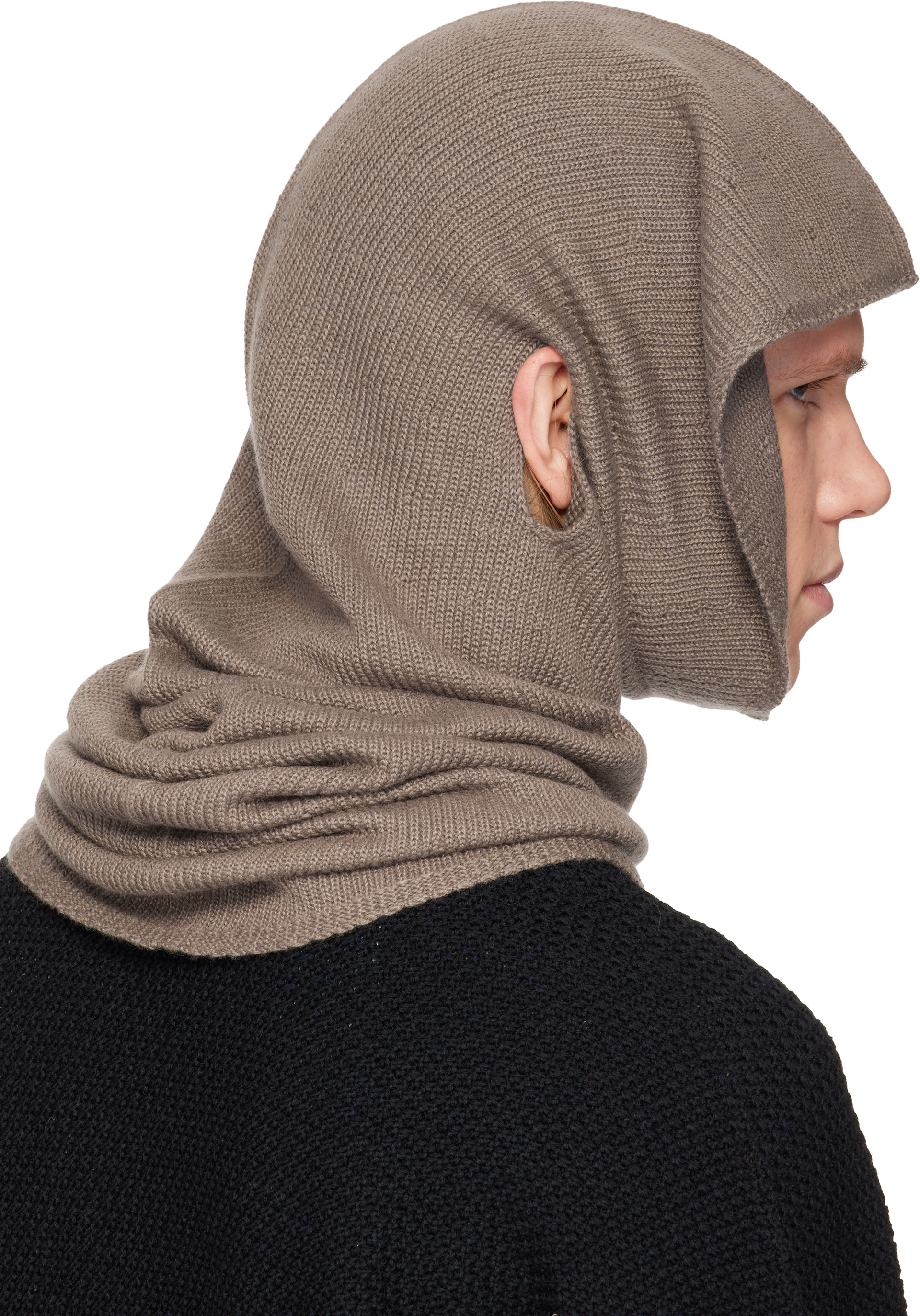 PRY / Cashmere Double Wrap Snood【taupe】 Cables scarf in Cashmere Mix greige | Eric Bompard