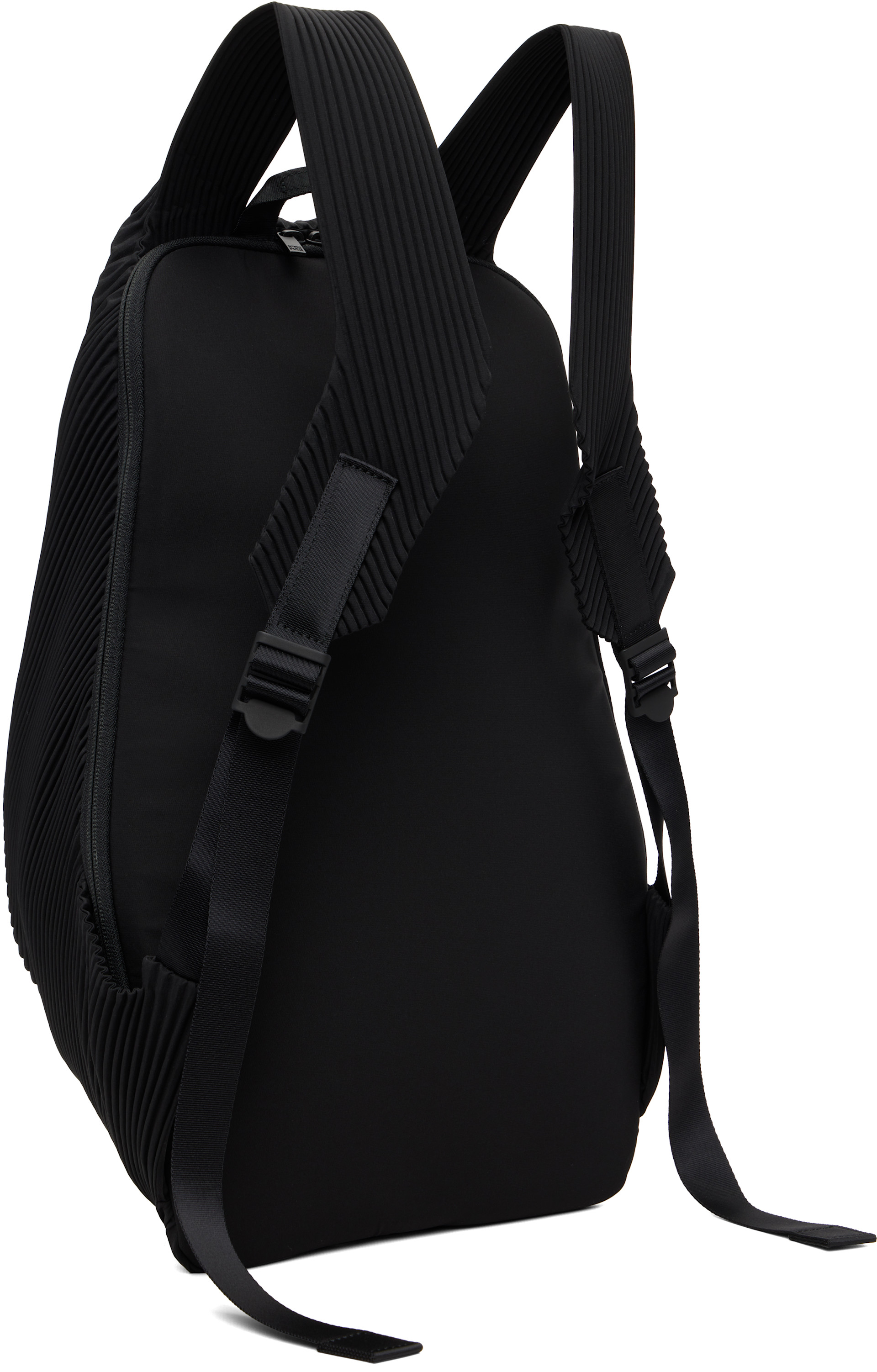 HOMME PLISSÉ ISSEY MIYAKE: Black Pleats Backpack | SSENSE