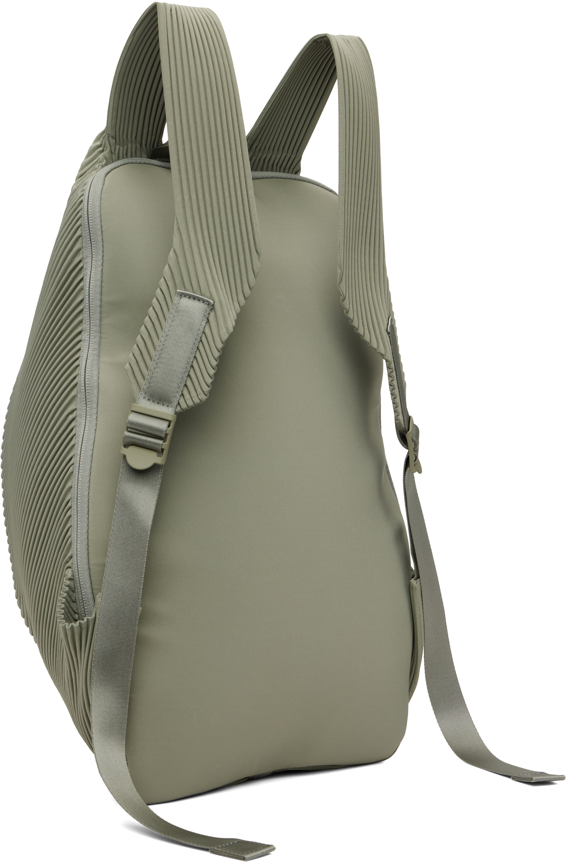 HOMME PLISSÉ ISSEY MIYAKE: Green Pleats Backpack | SSENSE