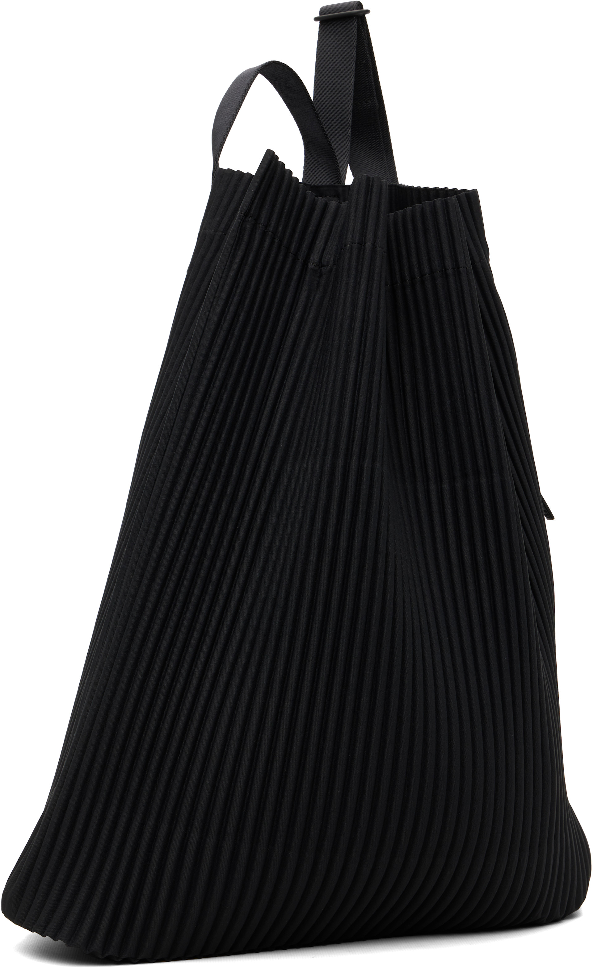 HOMME PLISSÉ ISSEY MIYAKE: Black Drawstring Pleats Bag | SSENSE