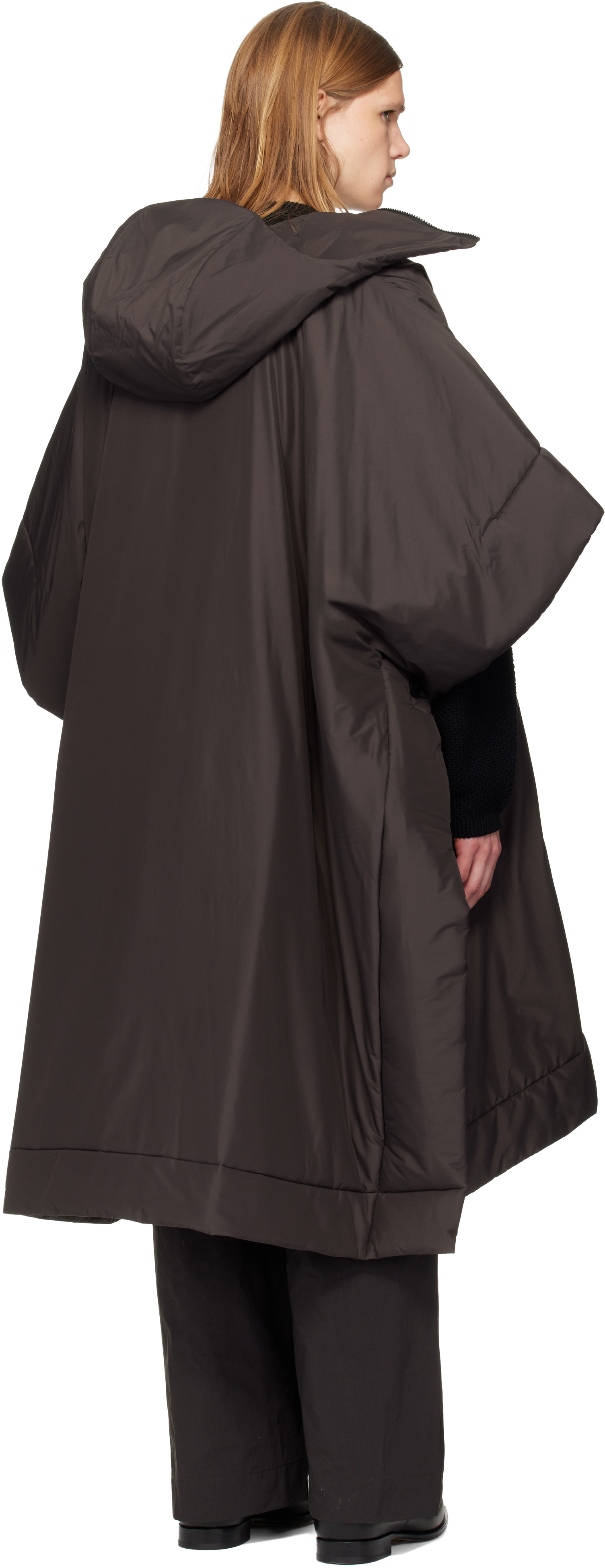 HOMME PLISSÉ ISSEY MIYAKE: Brown Duvet Coat | SSENSE