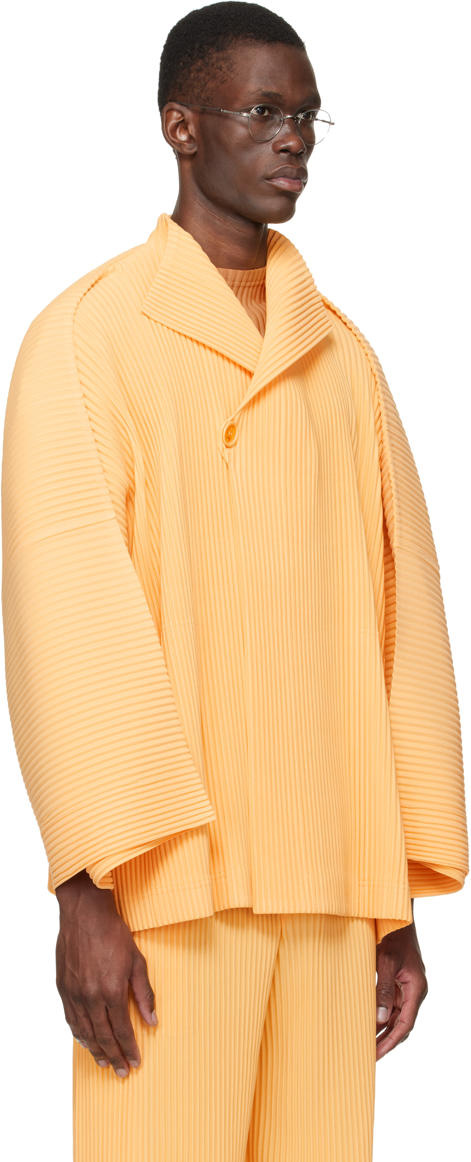 HOMME PLISSÉ ISSEY MIYAKE: Yellow Wear Or Wrap Jacket | SSENSE