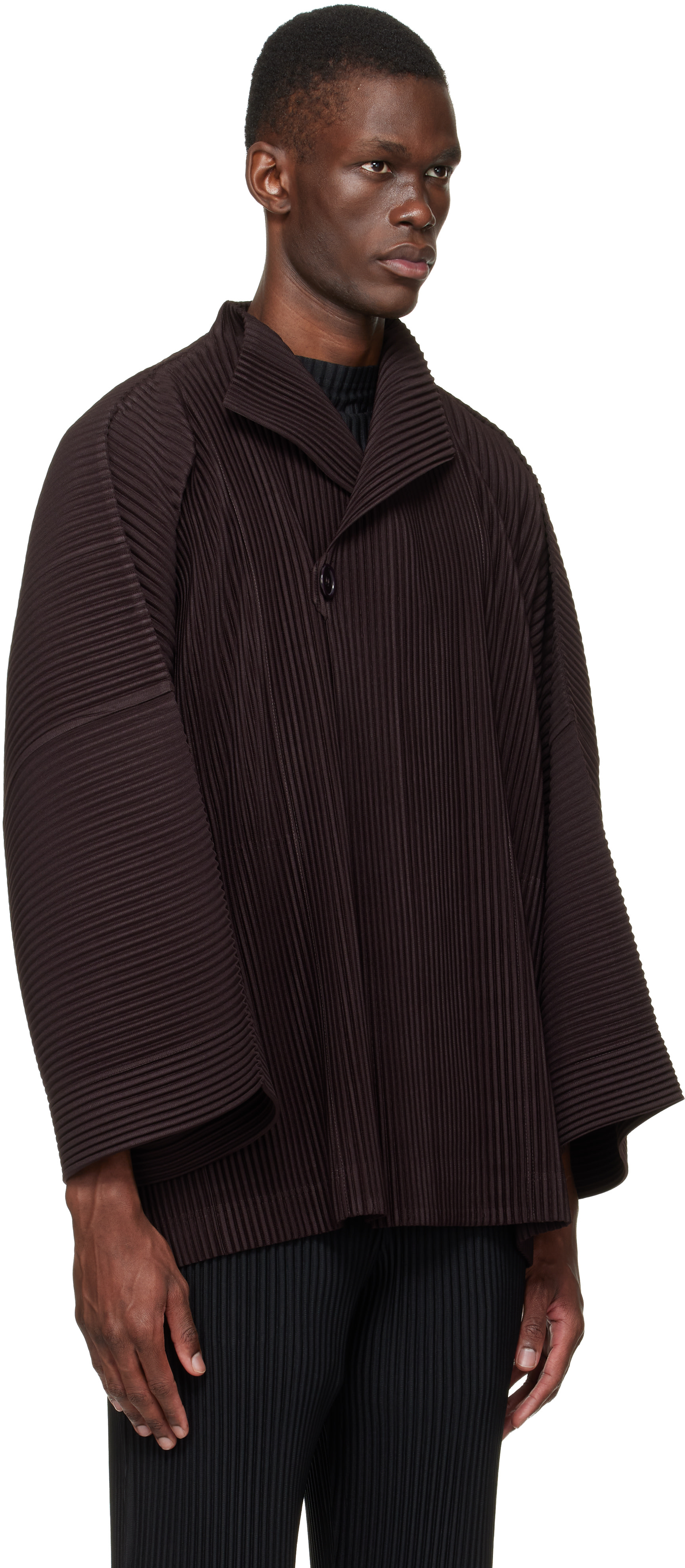 ジャケット・アウター HommePlisse Issey Miyake RonanBouroullec HOMME PLISSÉ ISSEY MIYAKE: Brown Wear Or Wrap Jacket | SSENSE Canada