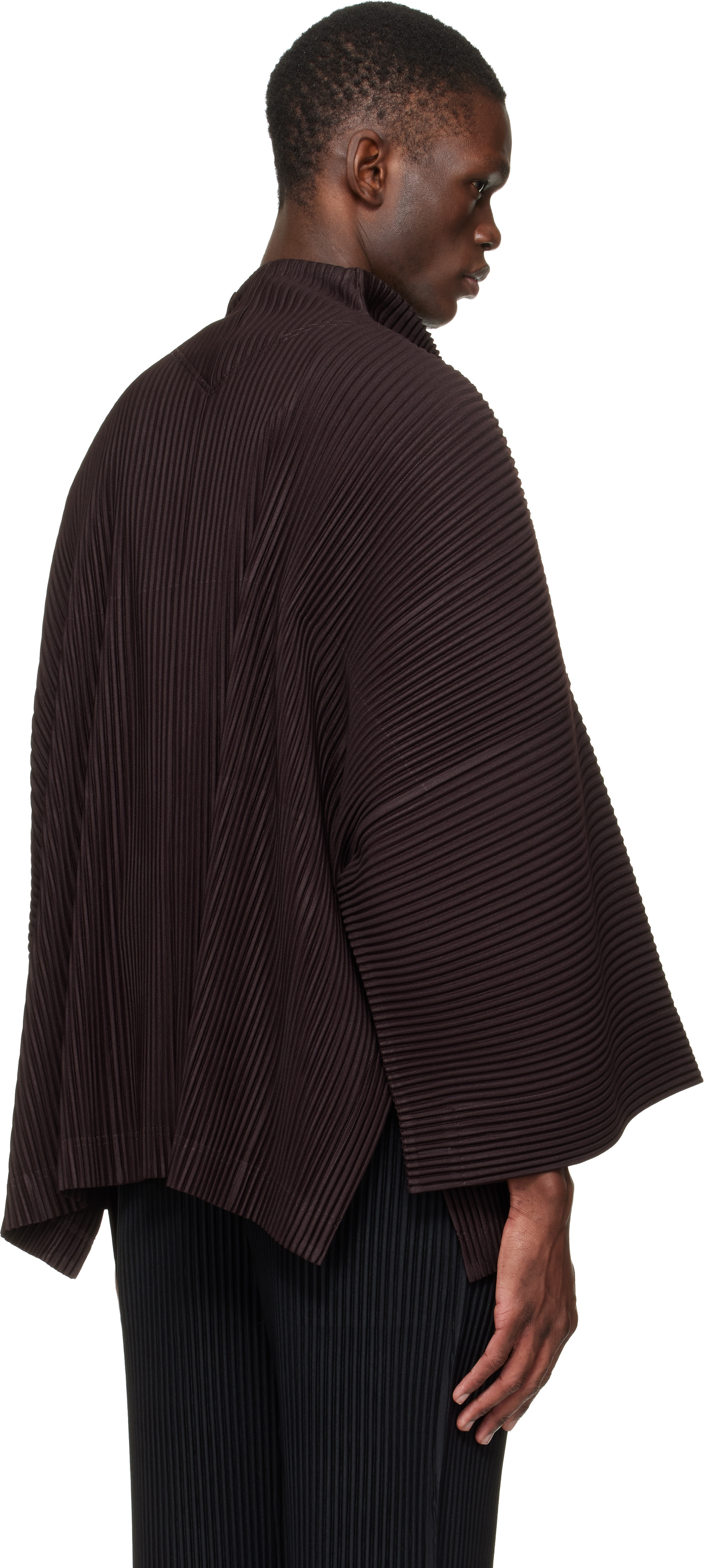 HOMME PLISSÉ ISSEY MIYAKE: Brown Wear Or Wrap Jacket | SSENSE HOMME PLISSÉ ISSEY MIYAKE: Brown Wear Or Wrap Jacket | SSENSE