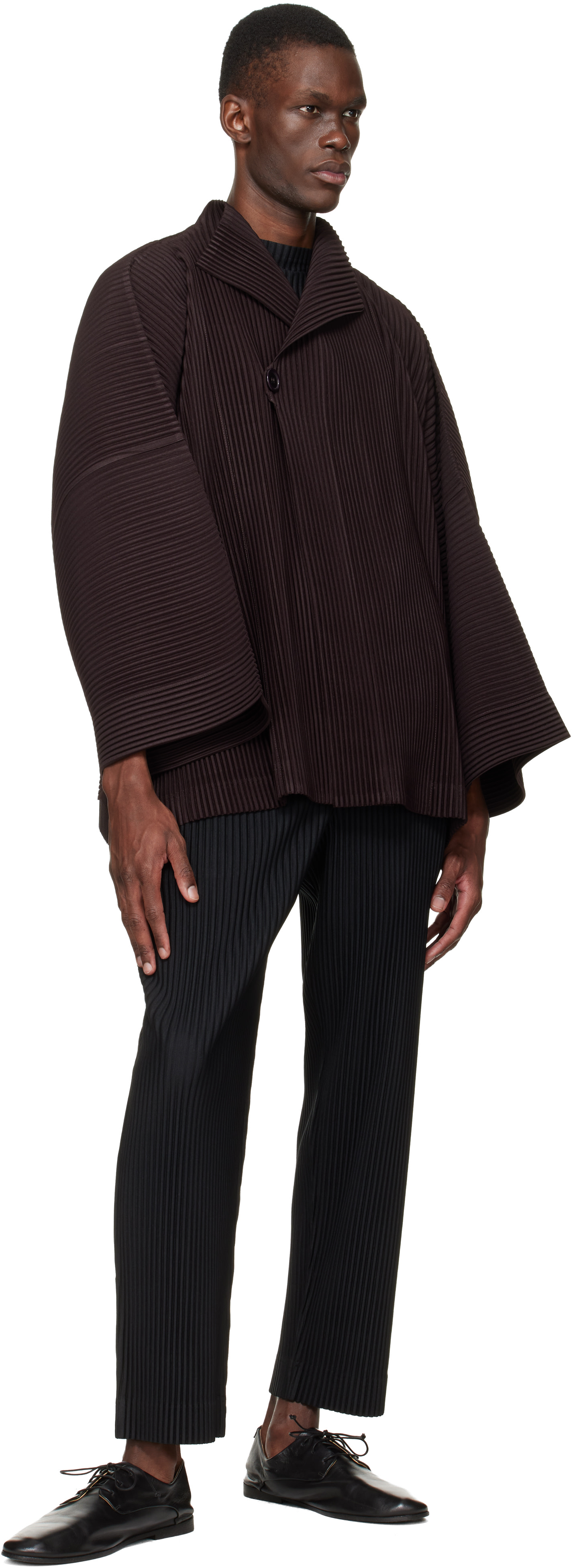 HOMME PLISSÉ ISSEY MIYAKE: Brown Wear Or Wrap Jacket | SSENSE