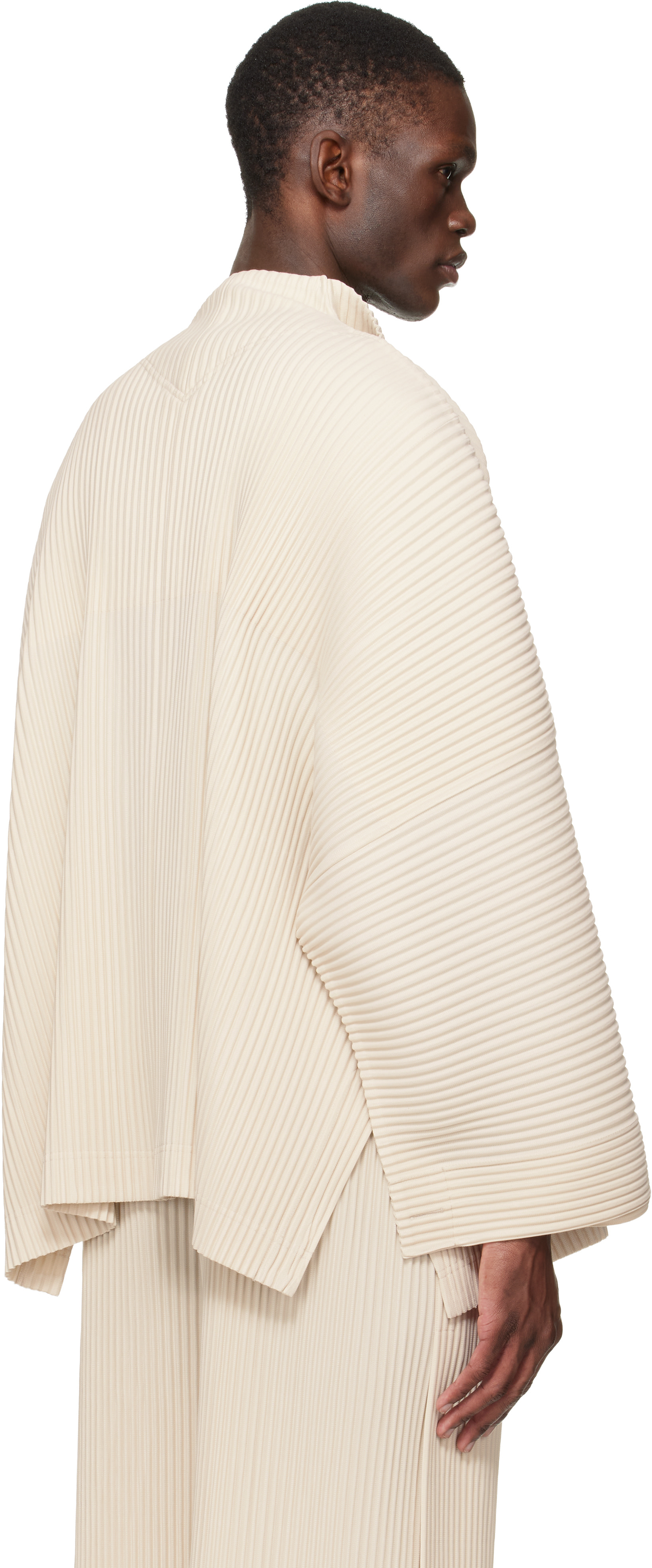 トップス HOMME PLISSE ISSEY MIYAKE WEAR OR WRAP HOMME PLISSÉ ISSEY MIYAKE: Beige Wear Or Wrap Jacket | SSENSE